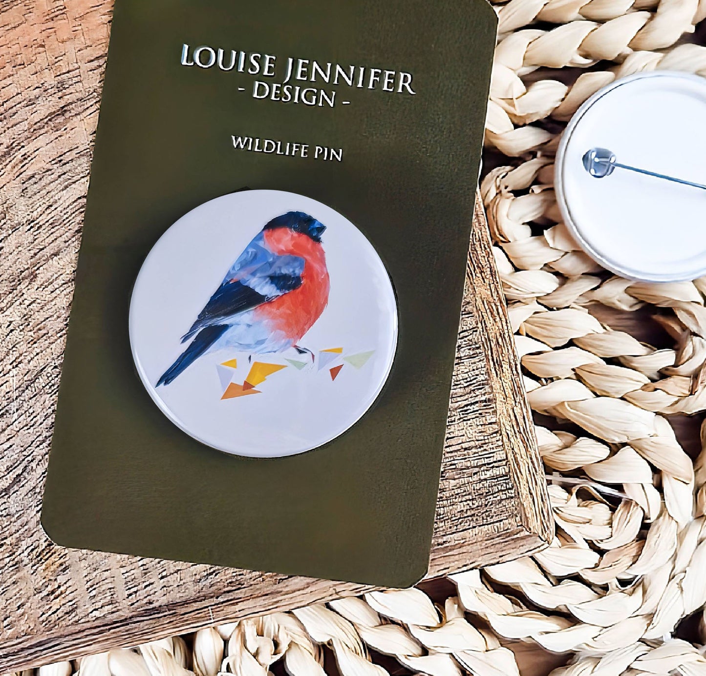 Bullfinch bird illustration | Mini pin badge | British gardens