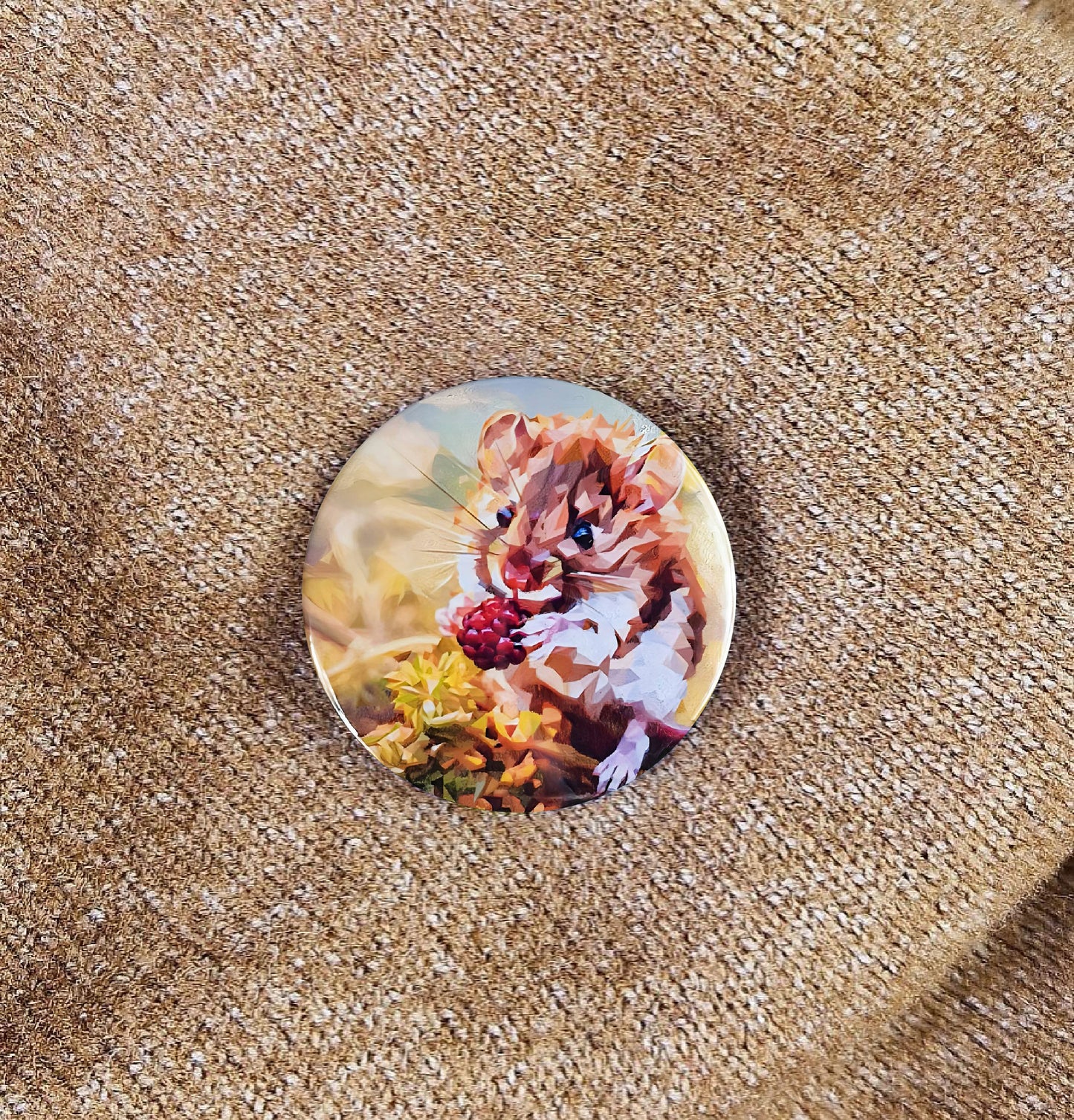 Field mouse illustration | Mini pin badge | British woodlands