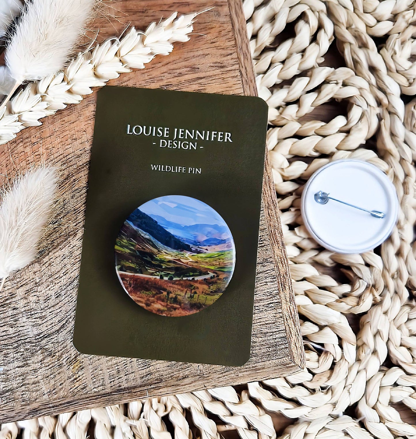 Scottish landscape illustration | Mini pin badge | Glen Docherty