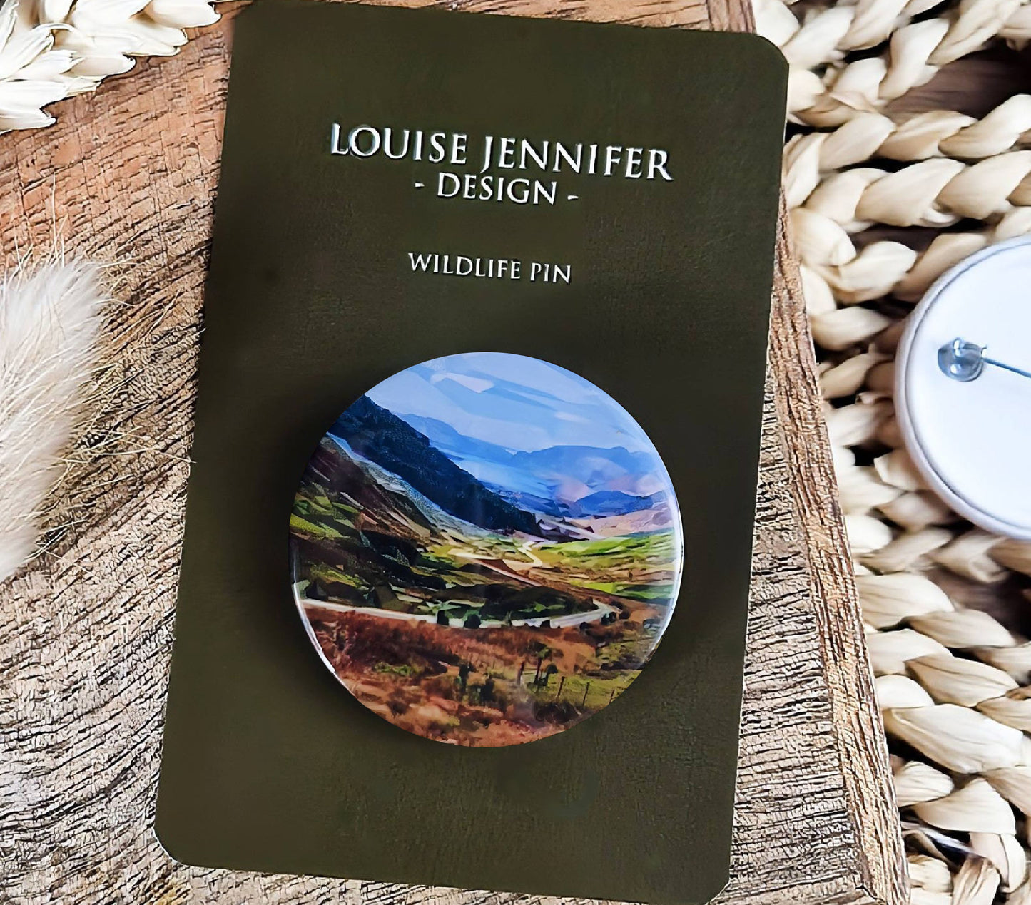 Scottish landscape illustration | Mini pin badge | Glen Docherty