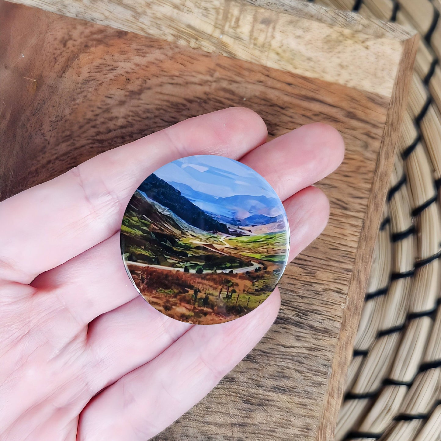 Scottish landscape illustration | Mini pin badge | Glen Docherty