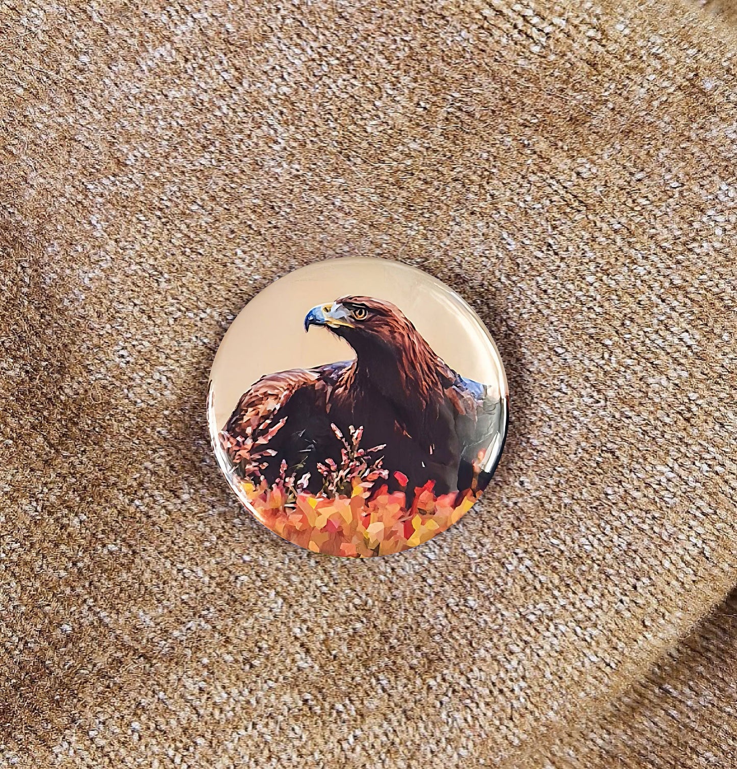 Golden eagle illustration | Mini pin badge | Scottish countryside