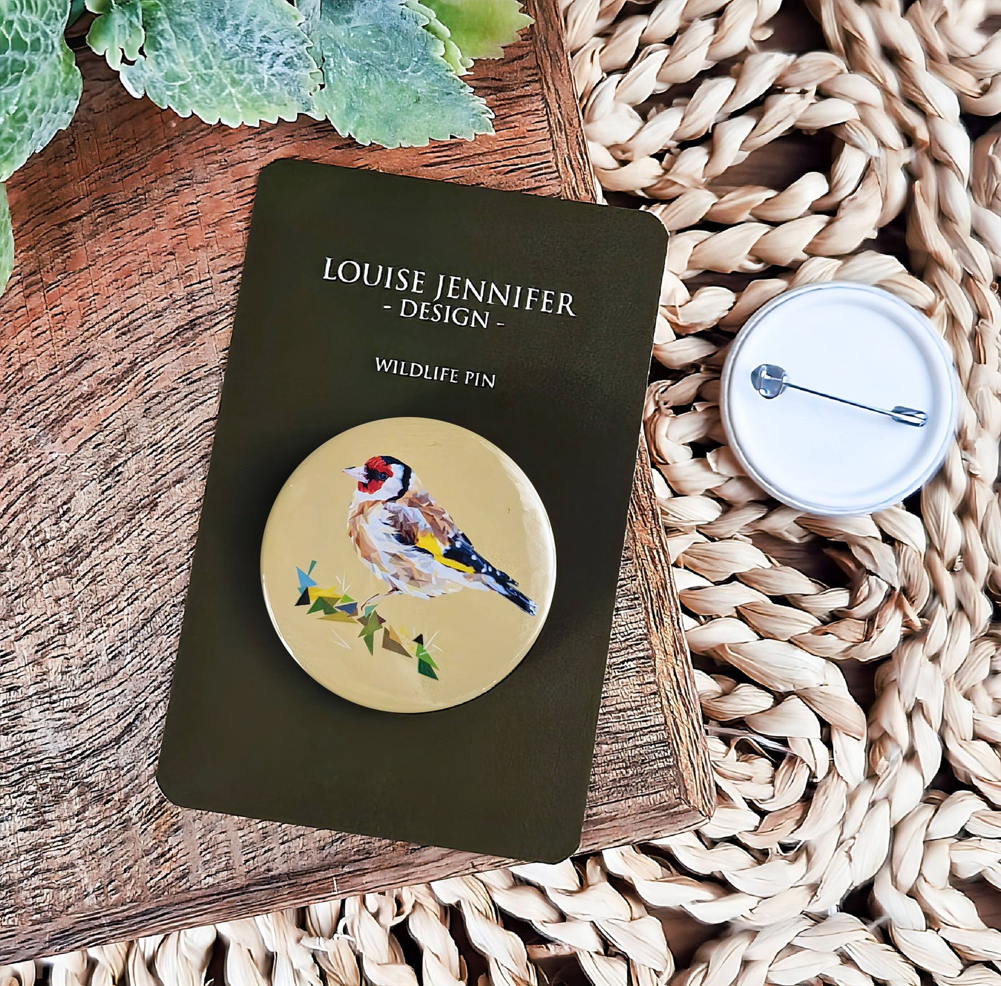 Goldfinch bird illustration | Mini pin badge | British garden birds