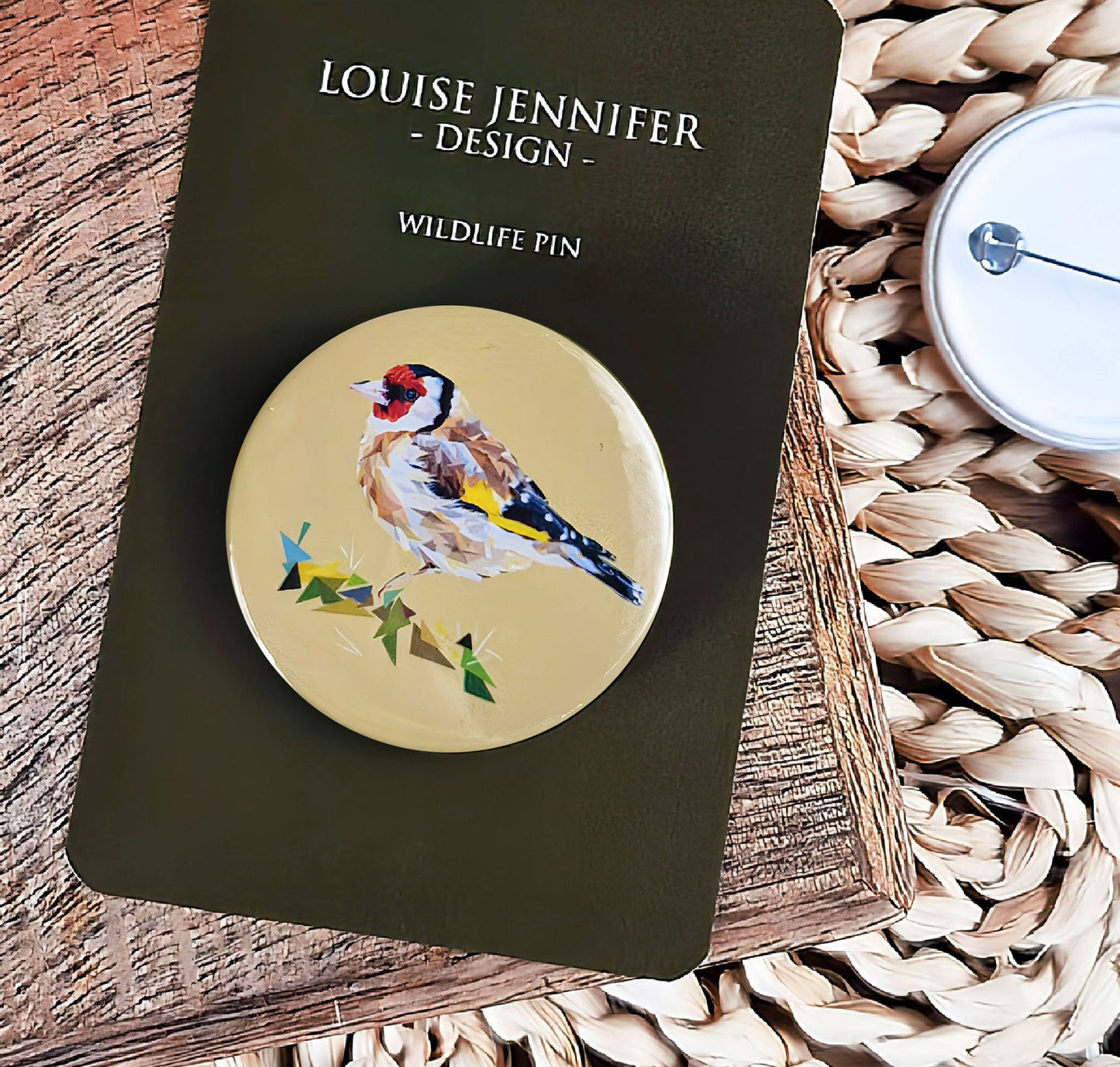 Goldfinch bird illustration | Mini pin badge | British garden birds