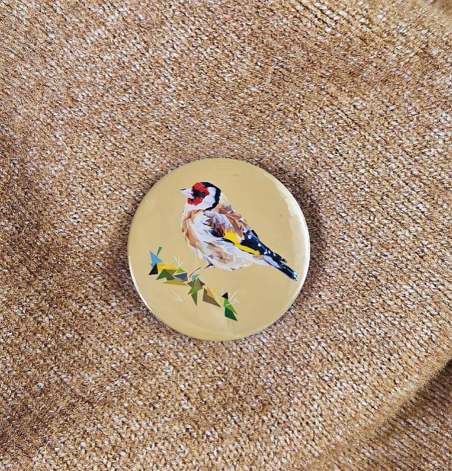 Goldfinch bird illustration | Mini pin badge | British garden birds