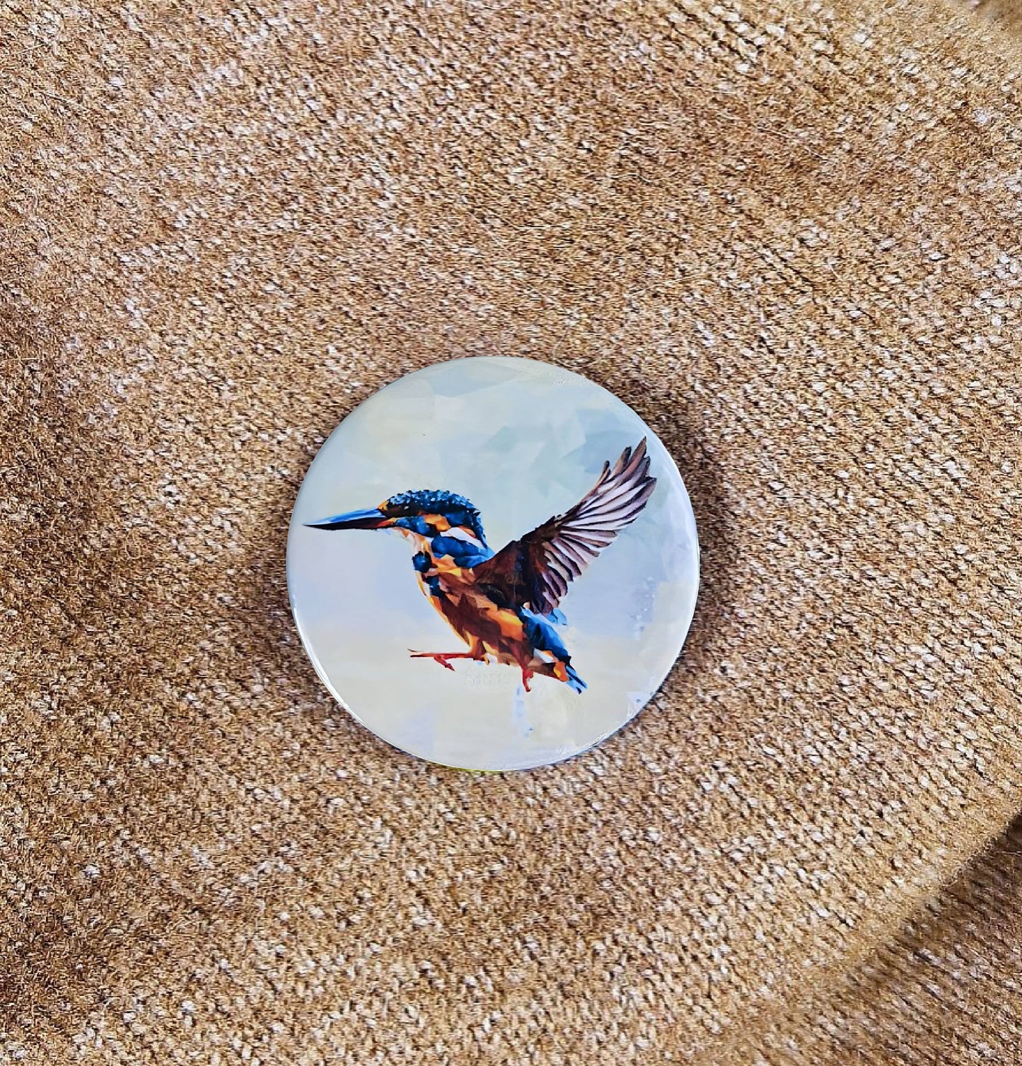 Kingfisher bird illustration | Mini pin badge | British birds