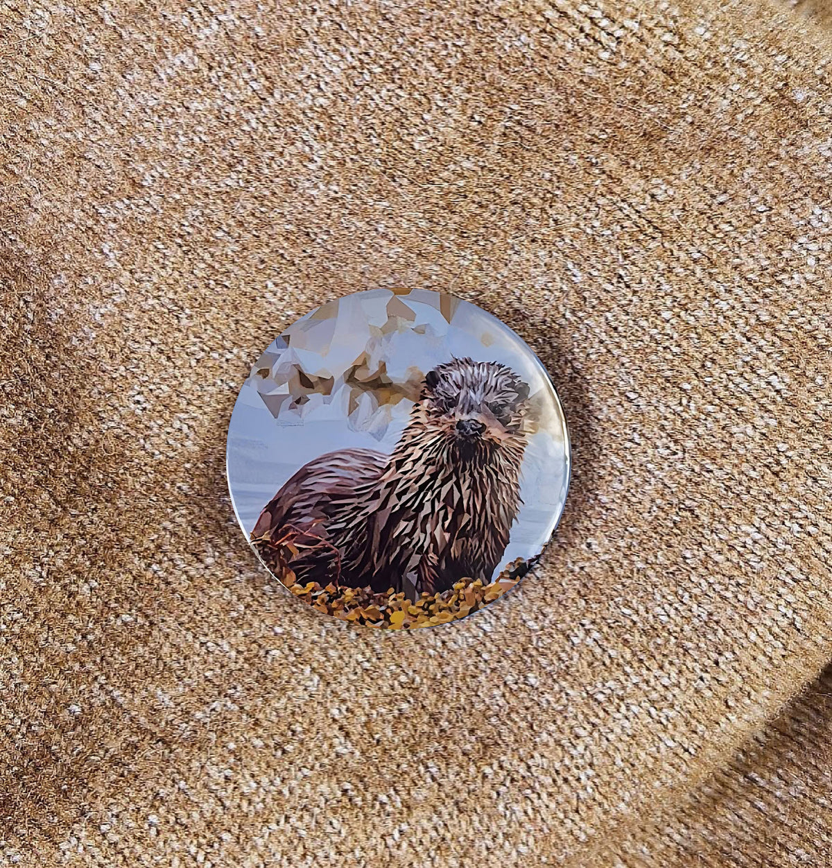 Otter illustration | Mini pin badge | Scottish
