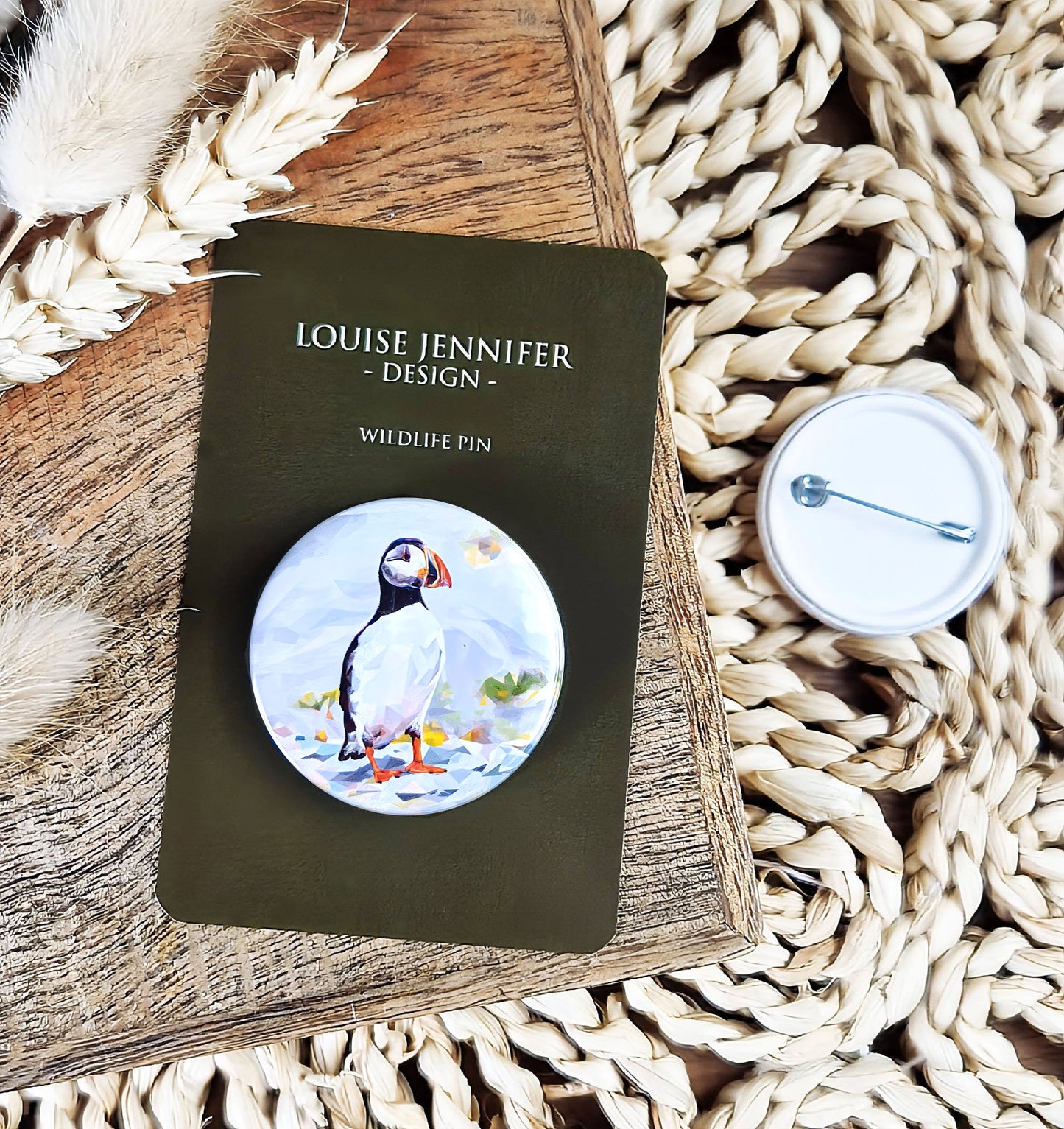 Atlantic puffin bird illustration | Mini pin badge | Scottish coast