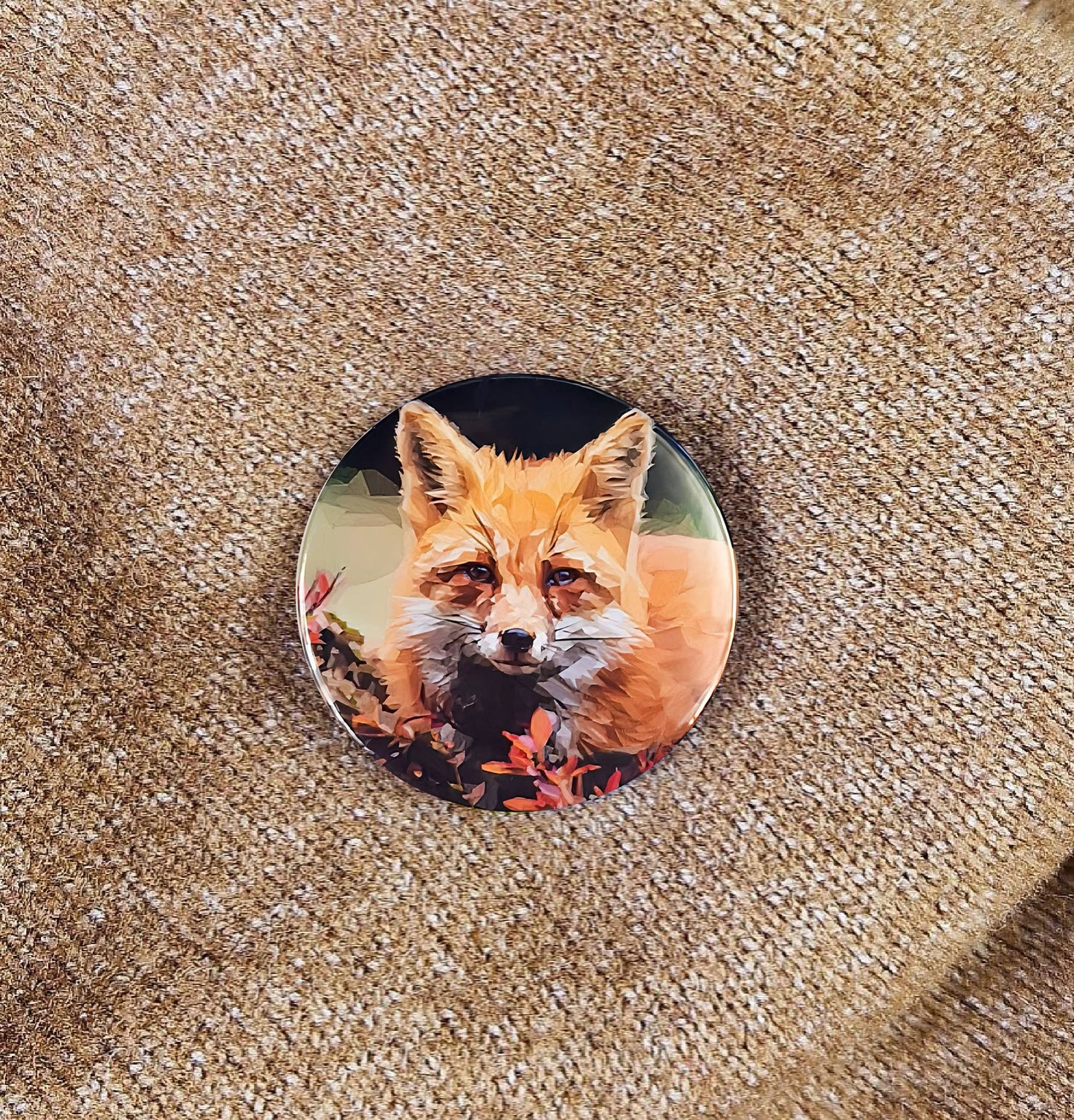 Red fox illustration | Mini pin badge | British countryside