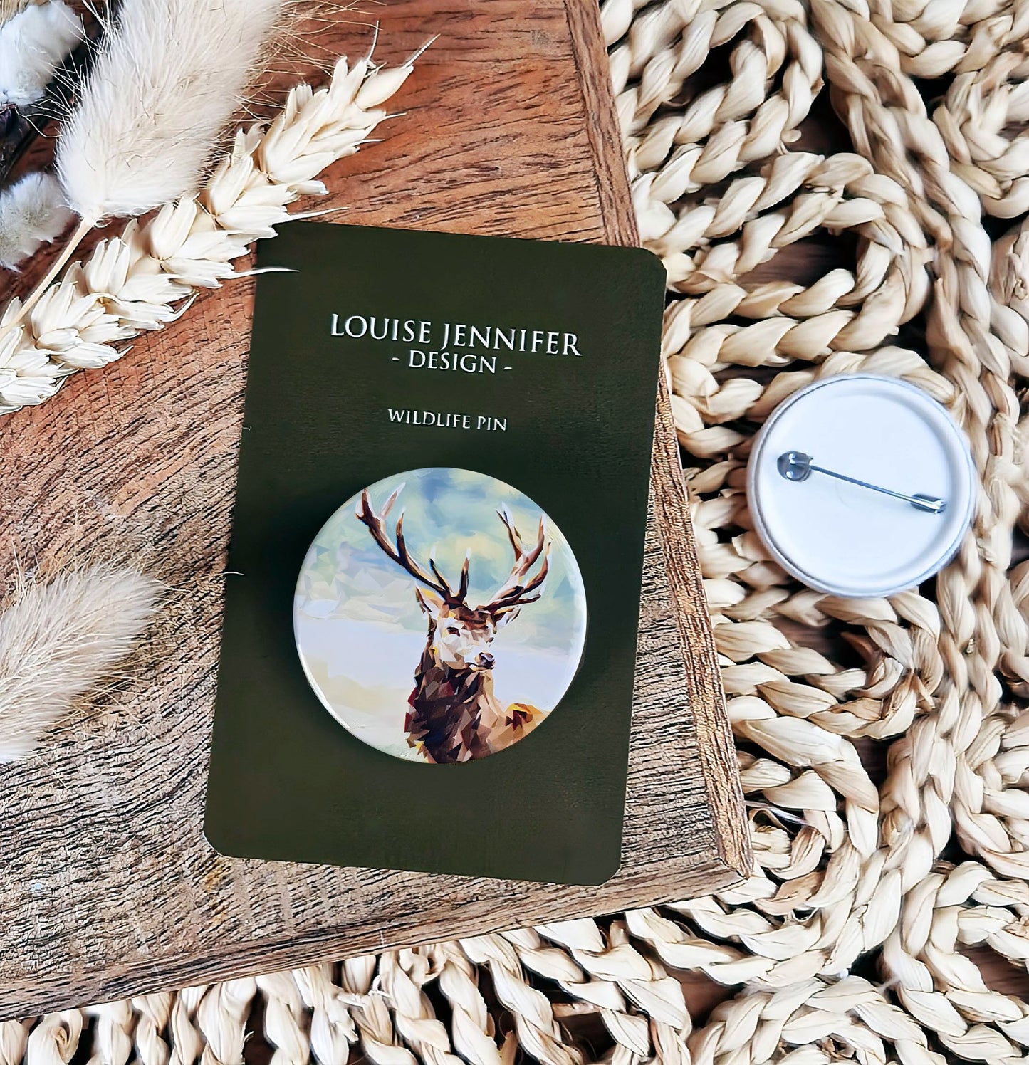 Red stag illustration | Mini pin badge | Scottish gift