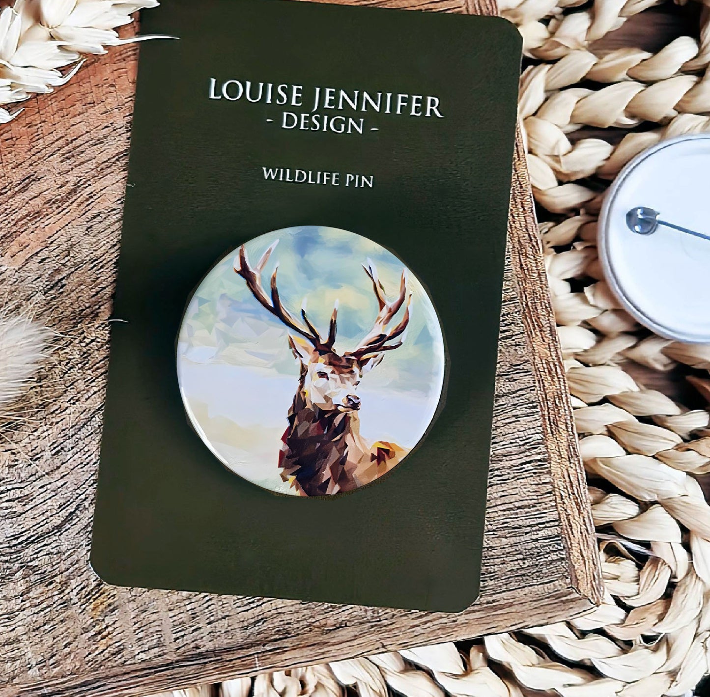 Red stag illustration | Mini pin badge | Scottish gift