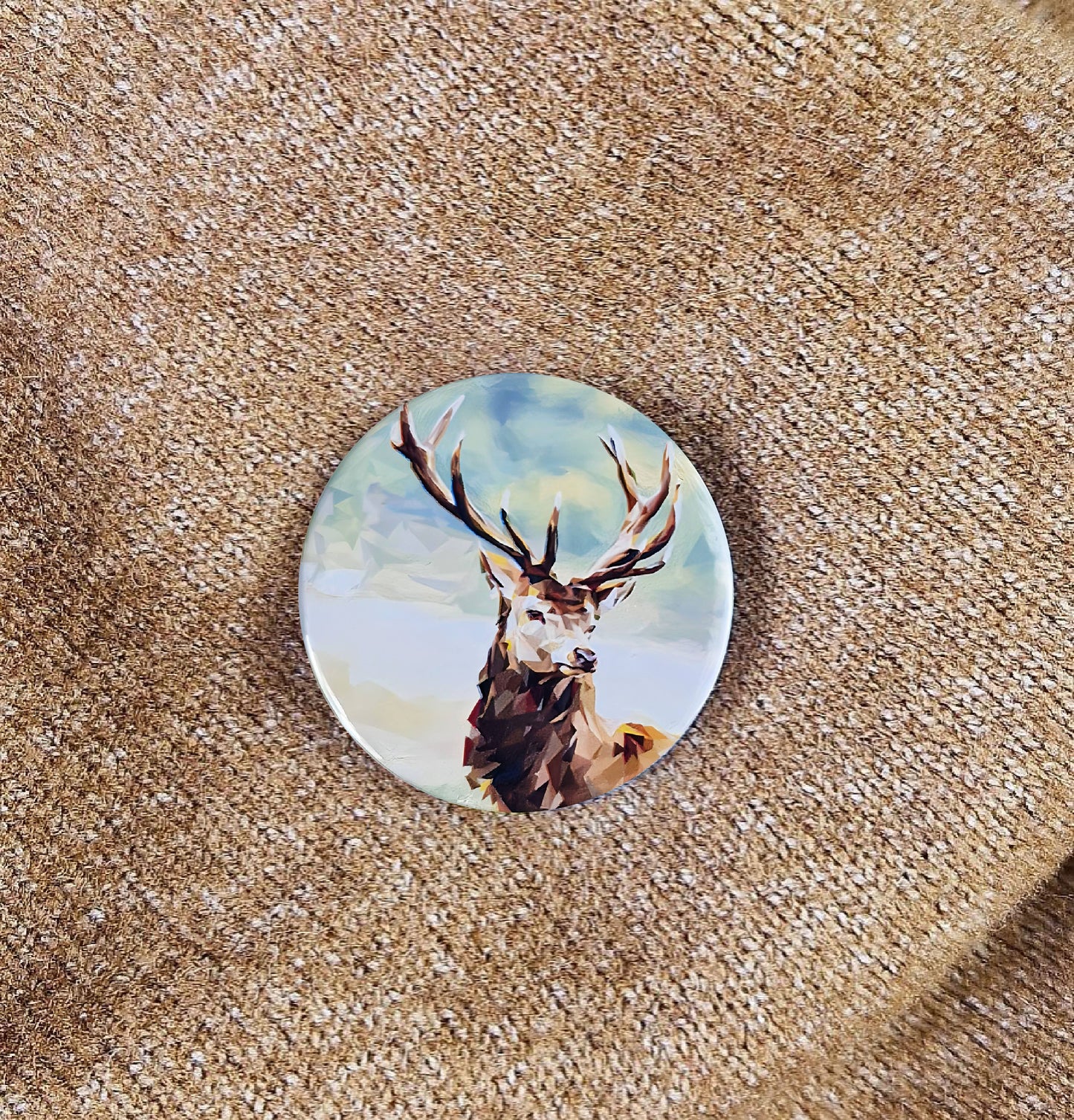 Red stag illustration | Mini pin badge | Scottish gift