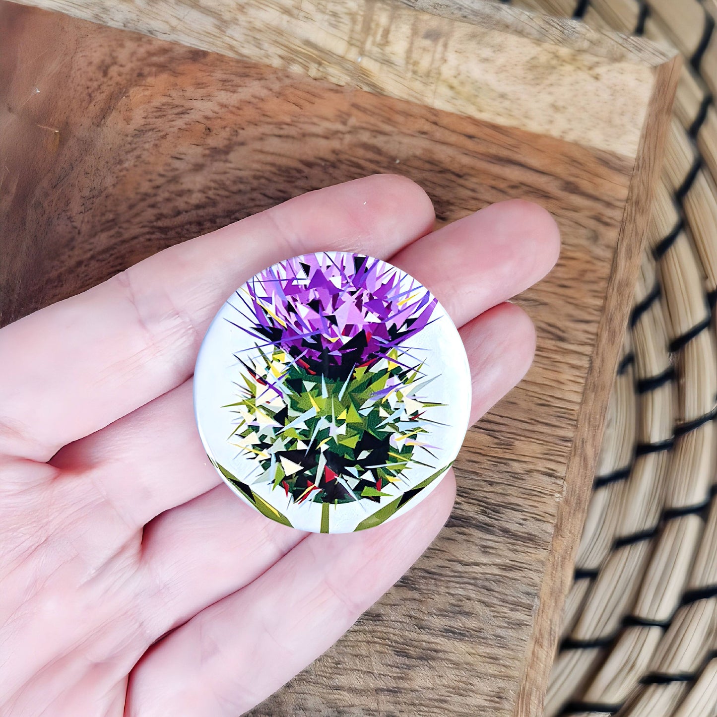 Spear thistle illustration | Mini pin badge | Scottish pin