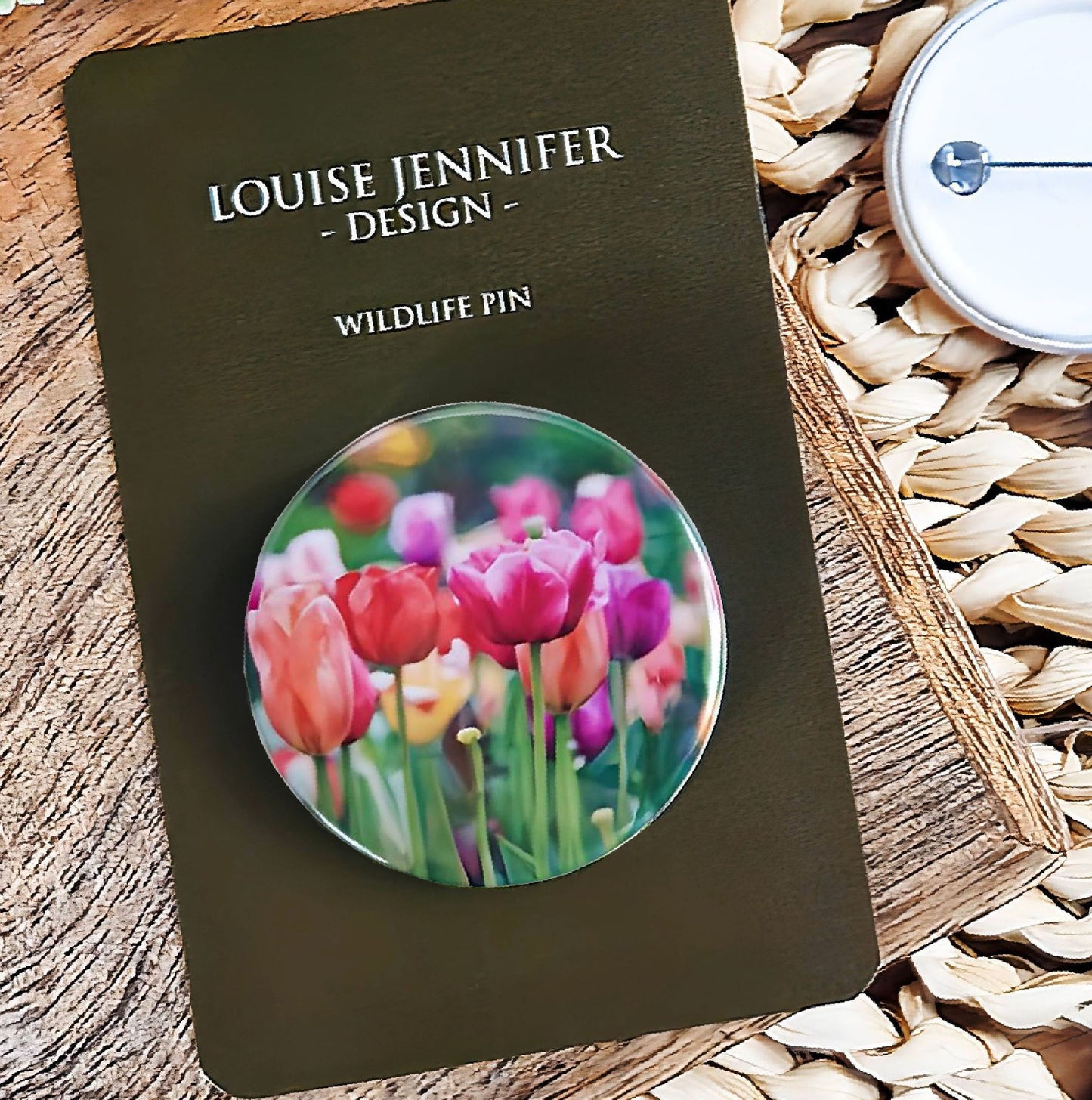 Tulip flowers illustration | Mini pin badge | British flowers