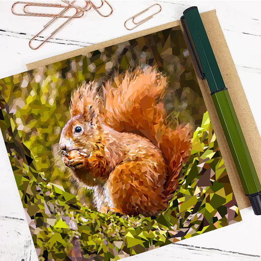 RED SQUIRREL greeting card *NEW