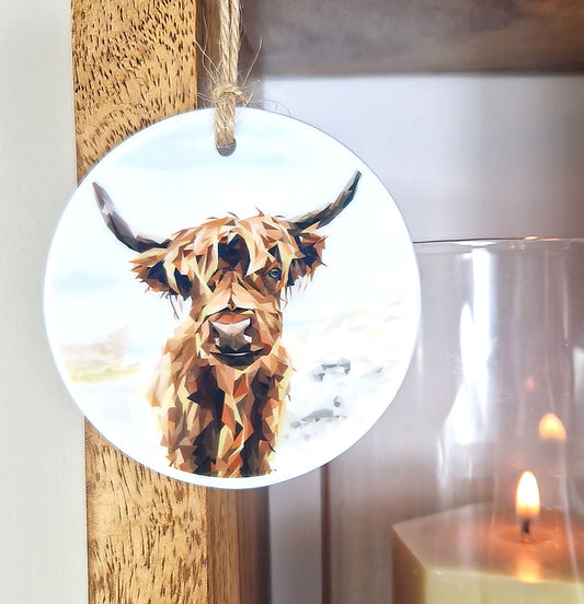 HIGHLAND COW ceramic decoration