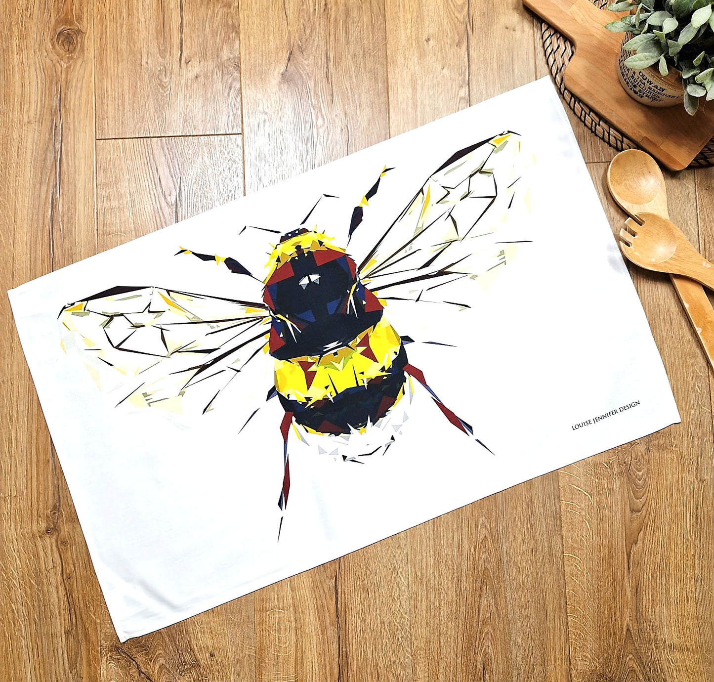 BUFF-TAILED BUMBLEBEE cotton tea towel - 50% OFF APPLIED AT CHECKOUT