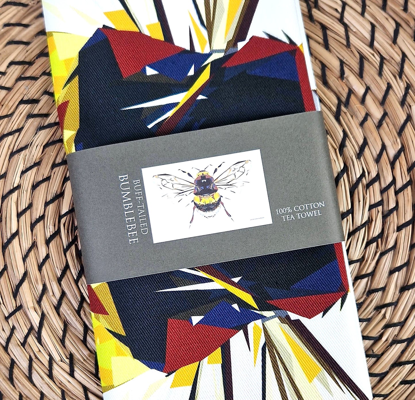 BUFF-TAILED BUMBLEBEE cotton tea towel - 50% OFF APPLIED AT CHECKOUT