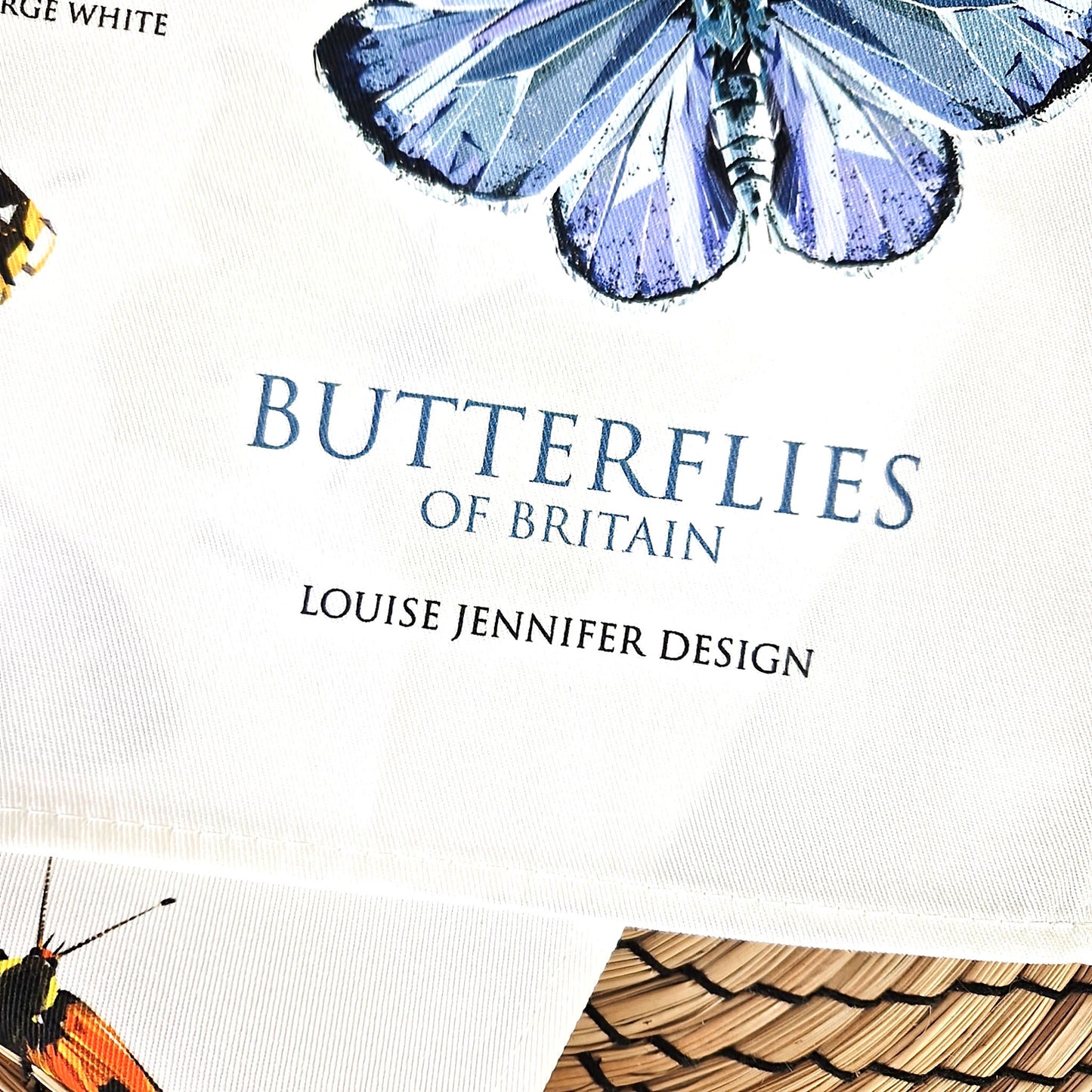 BUTTERFLIES OF BRITAIN cotton tea towel - 50% OFF APPLIED AT CHECKOUT