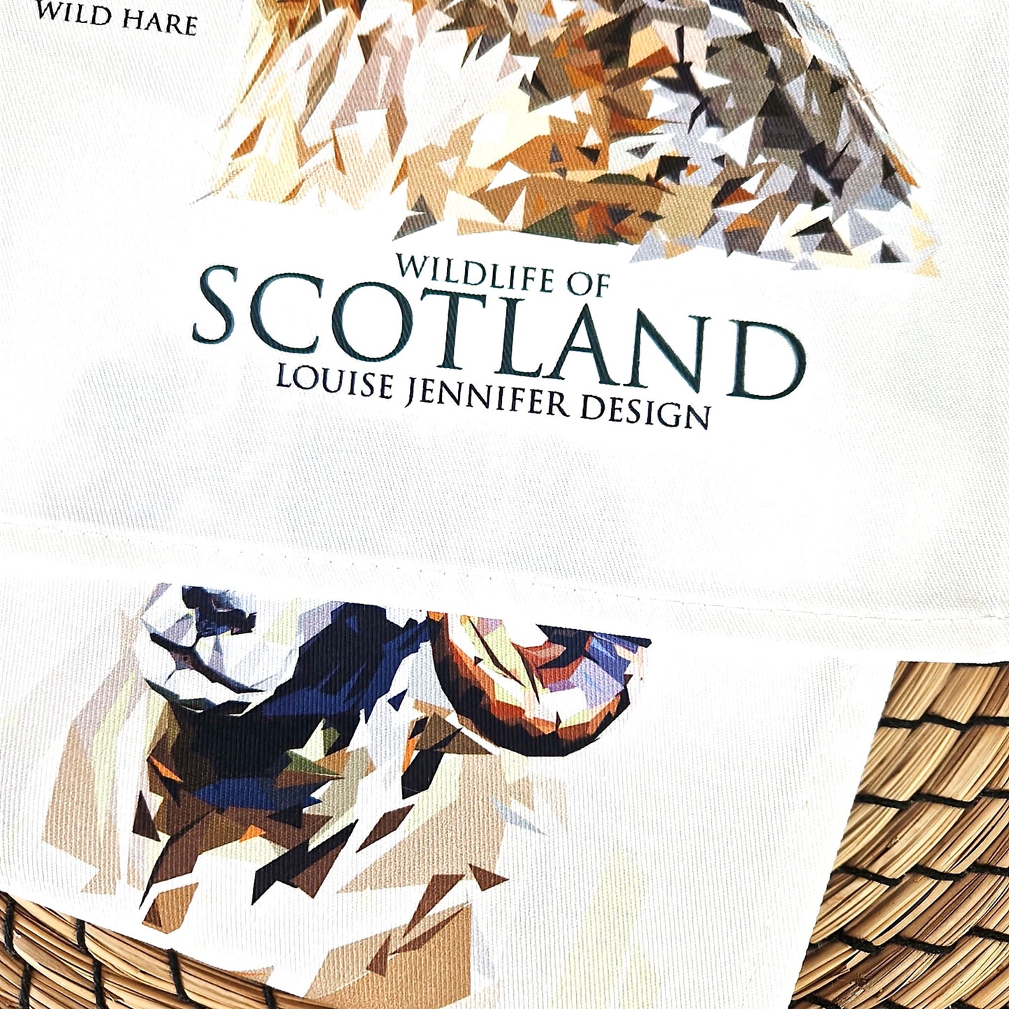 WILDLIFE OF SCOTLAND cotton tea towel