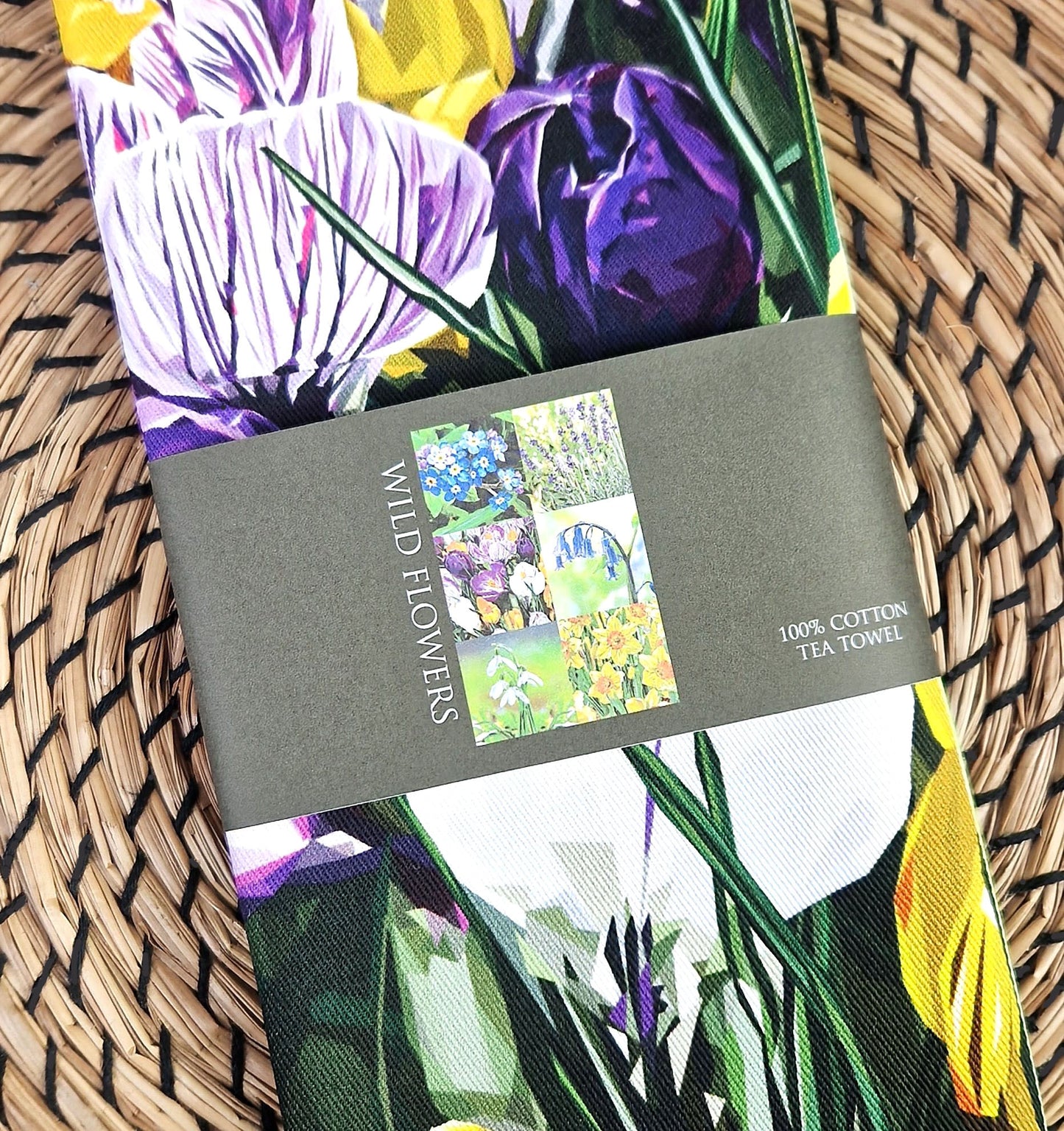 WILD FLOWERS cotton Tea Towel