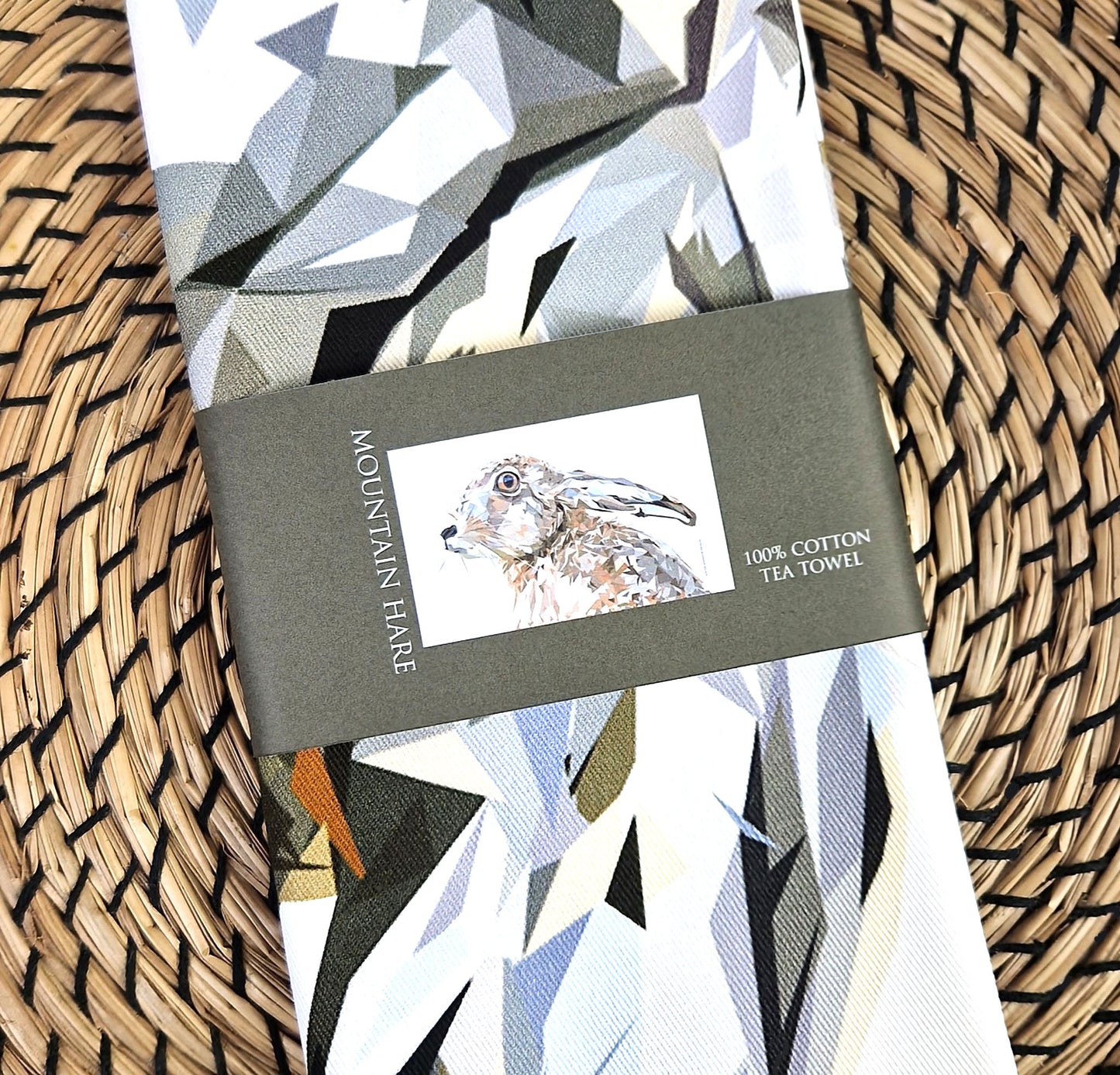 'SALE' Mountain hare tea towel | 100% cotton | Scottish wildlife design