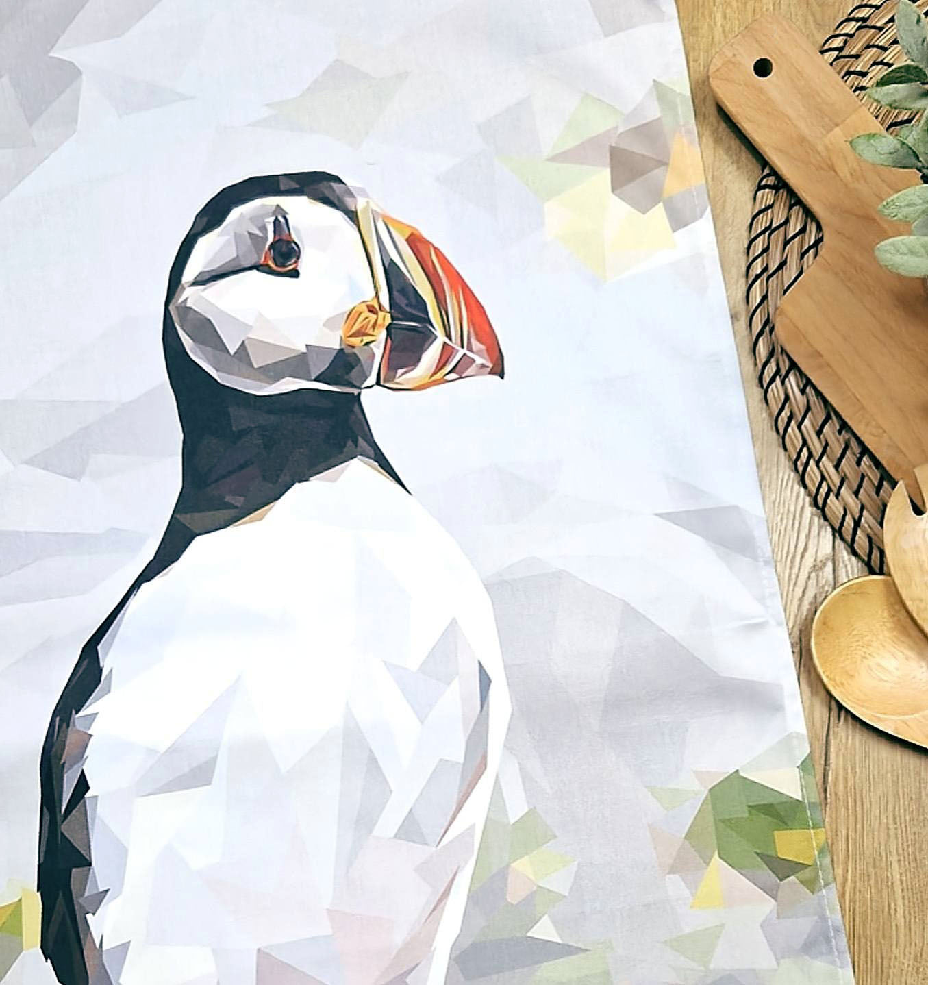 ATLANTIC PUFFIN cotton tea towel *NEW