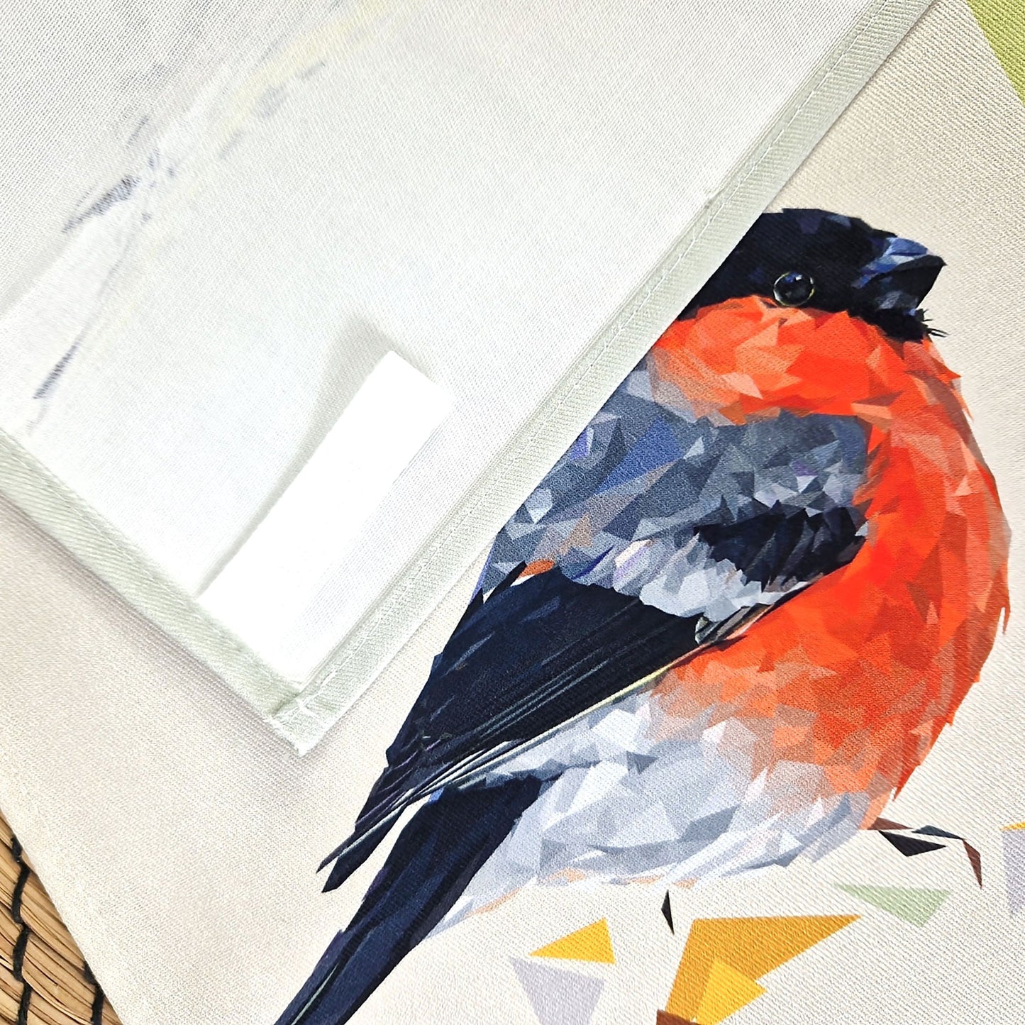 GARDEN BIRDS cotton tea towel