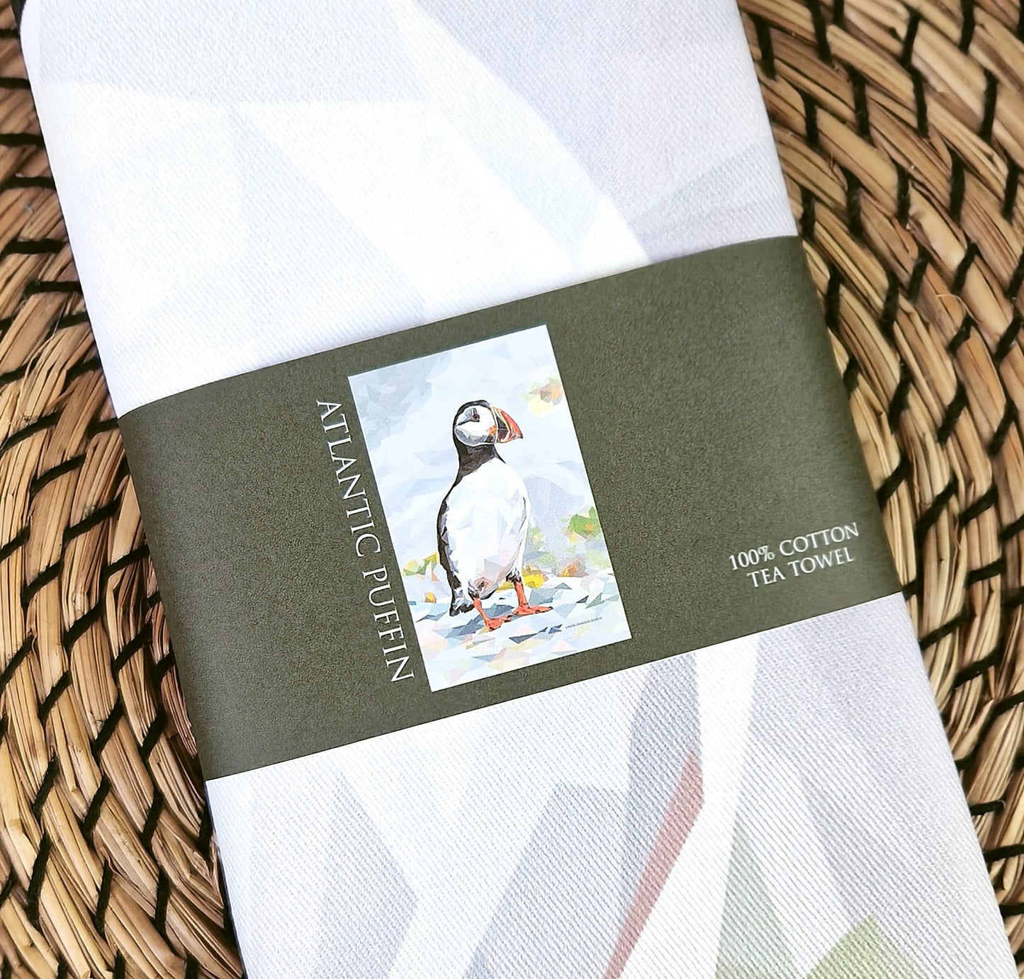 ATLANTIC PUFFIN cotton tea towel *NEW