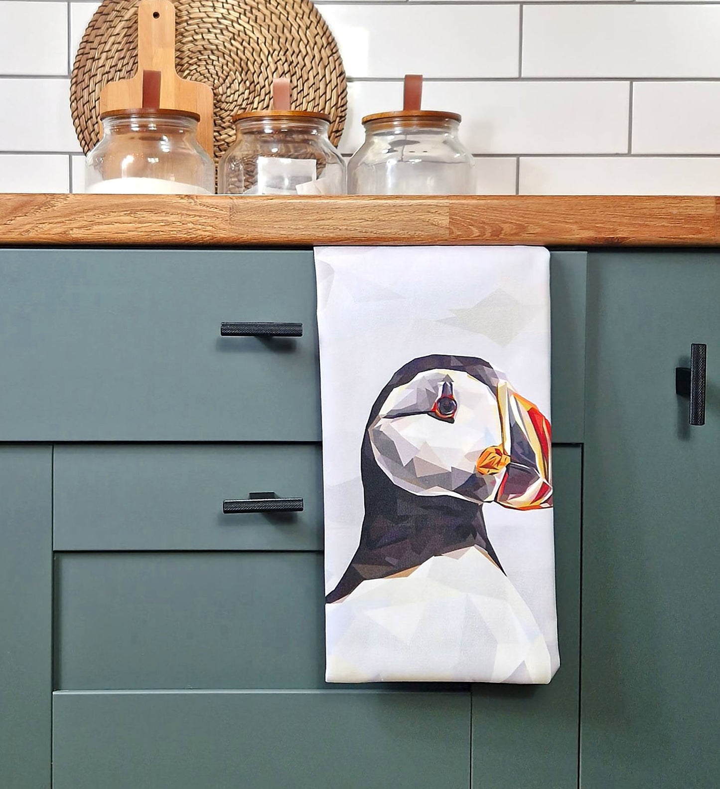 ATLANTIC PUFFIN cotton tea towel *NEW