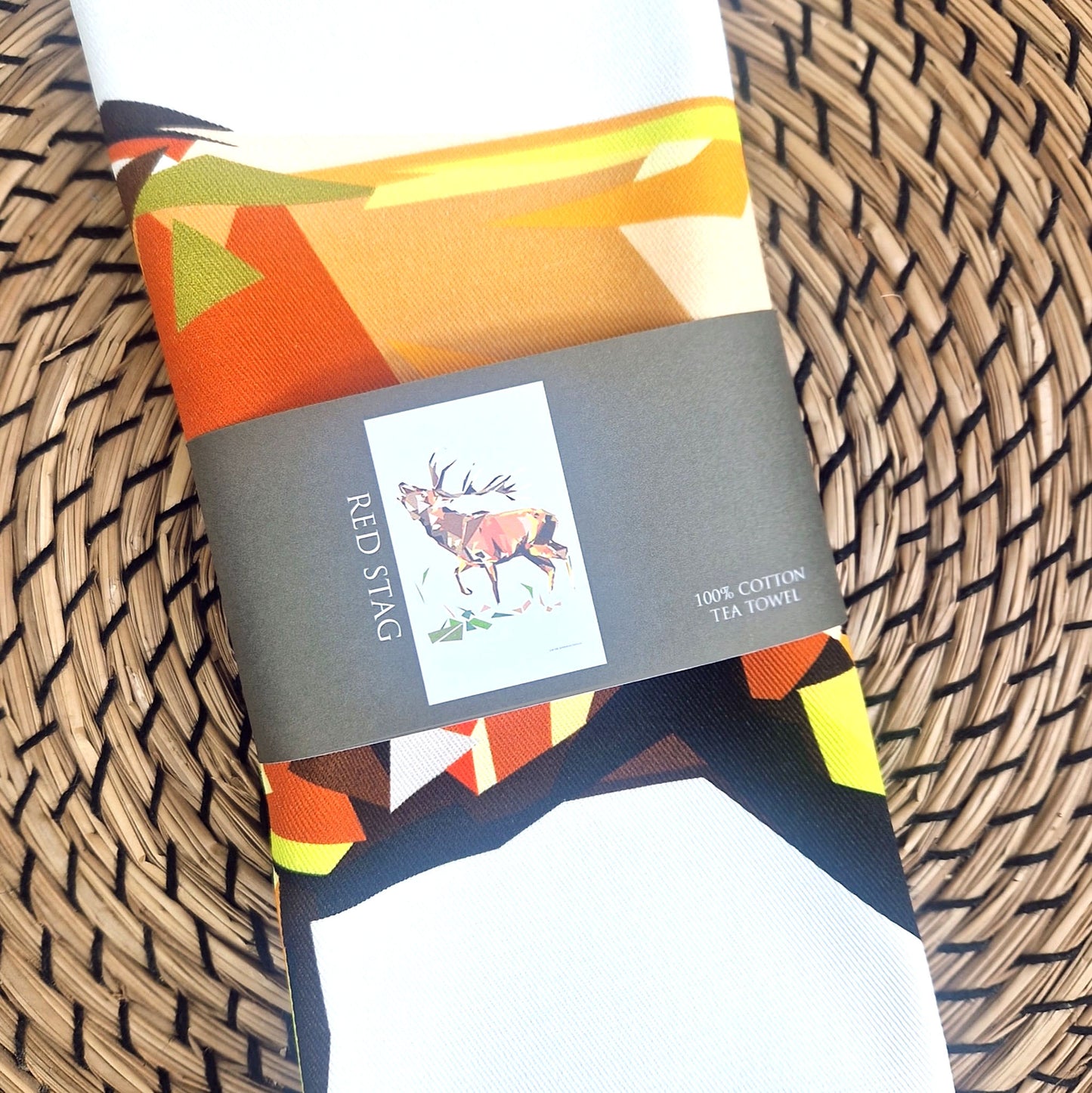 'SALE' Red stag tea towel | 100% cotton | Scottish highlands design