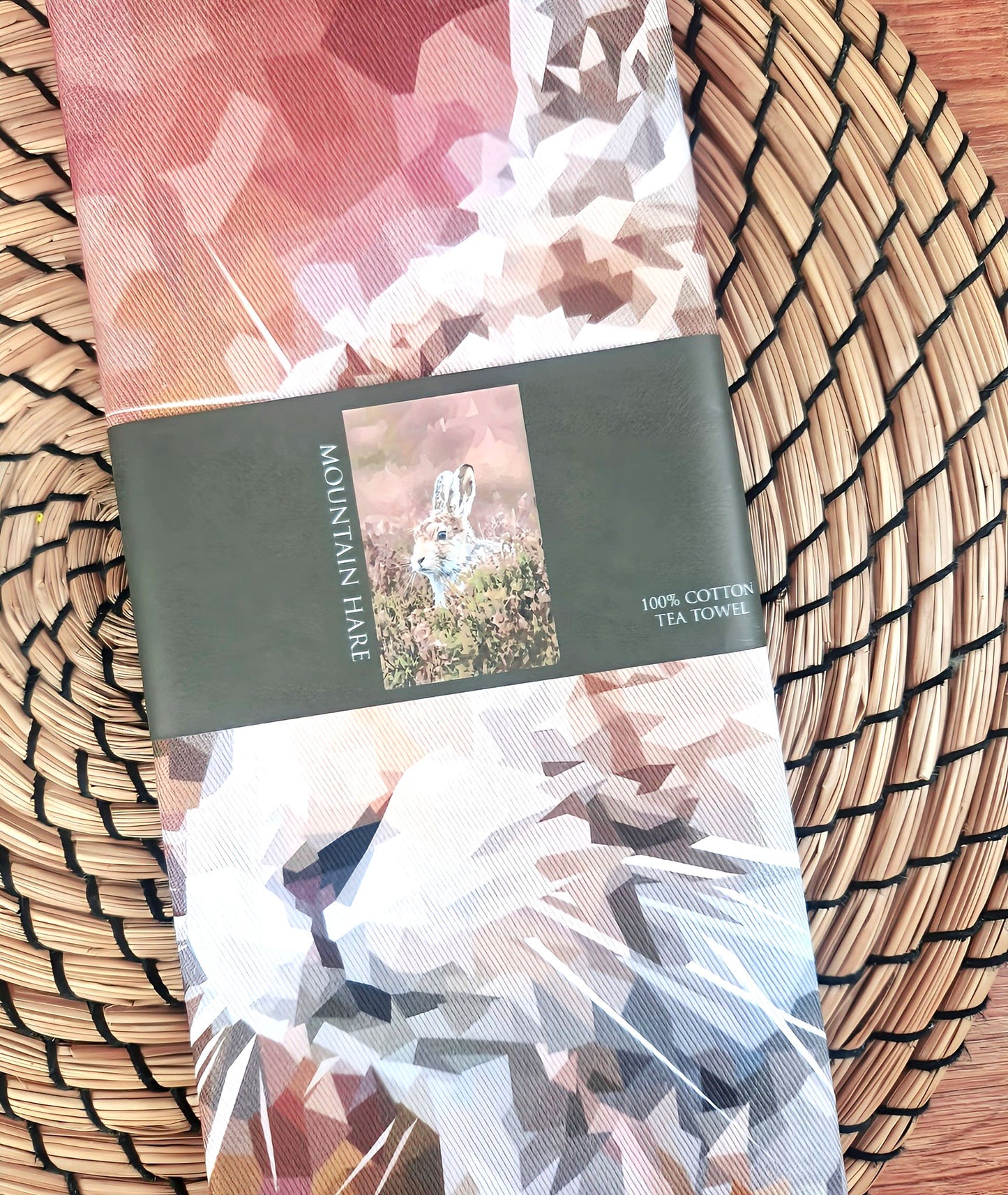 Mountain hare tea towel | 100% cotton | Scottish wildlife design