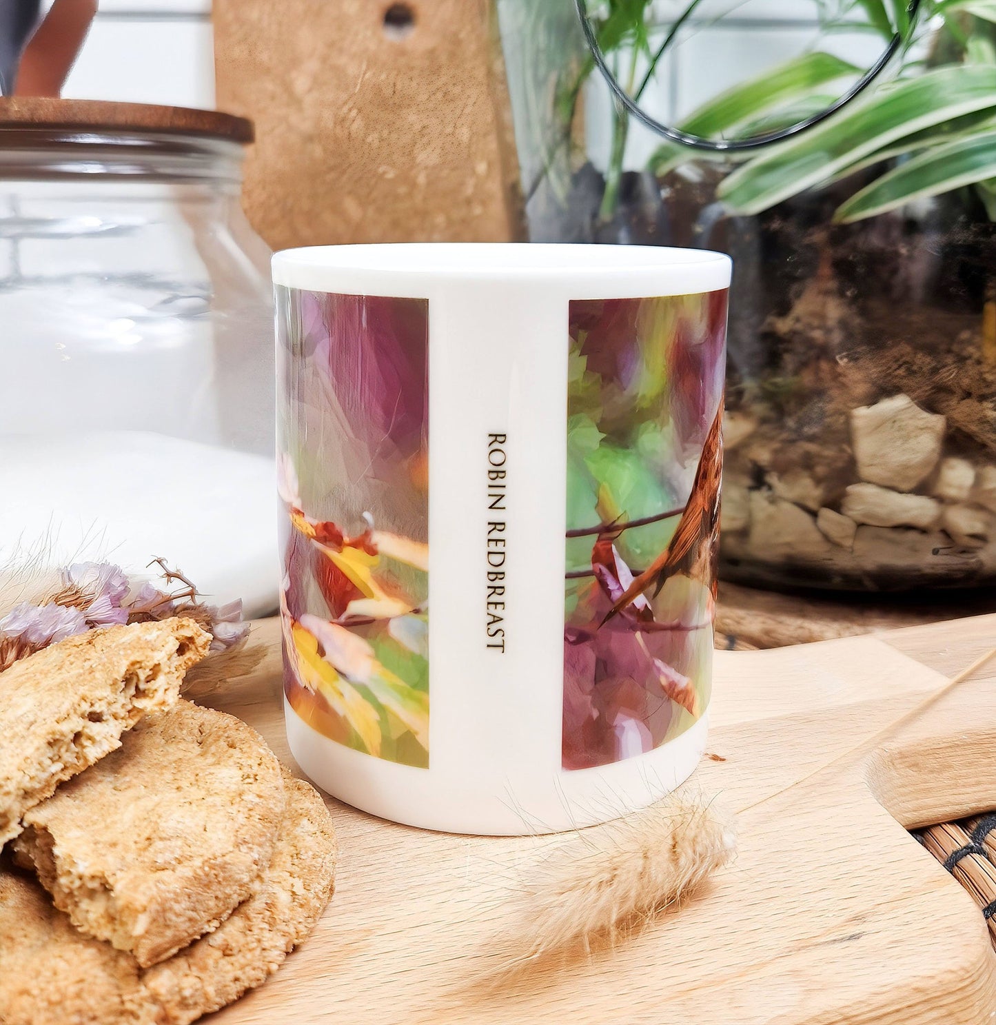 Robin redbreast bird illustration | Bone China mug *NEW