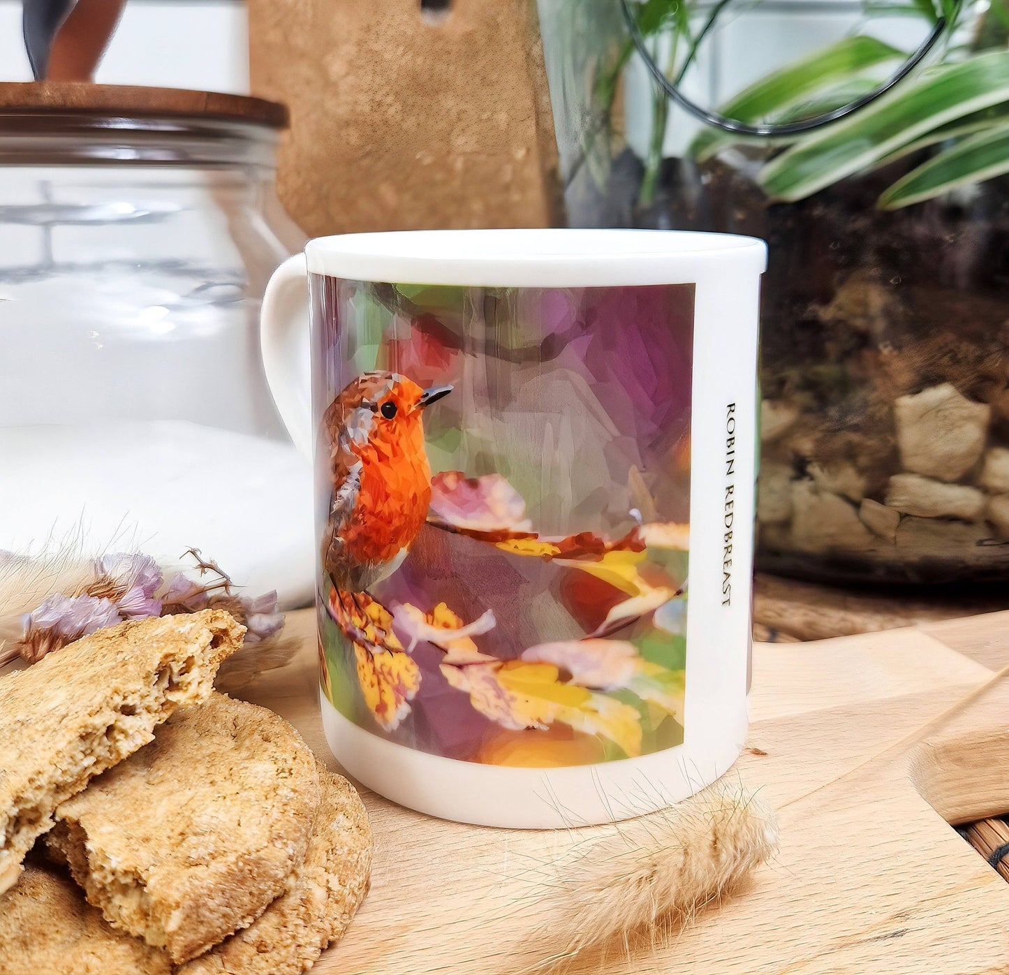 Robin redbreast bird illustration | Bone China mug *NEW
