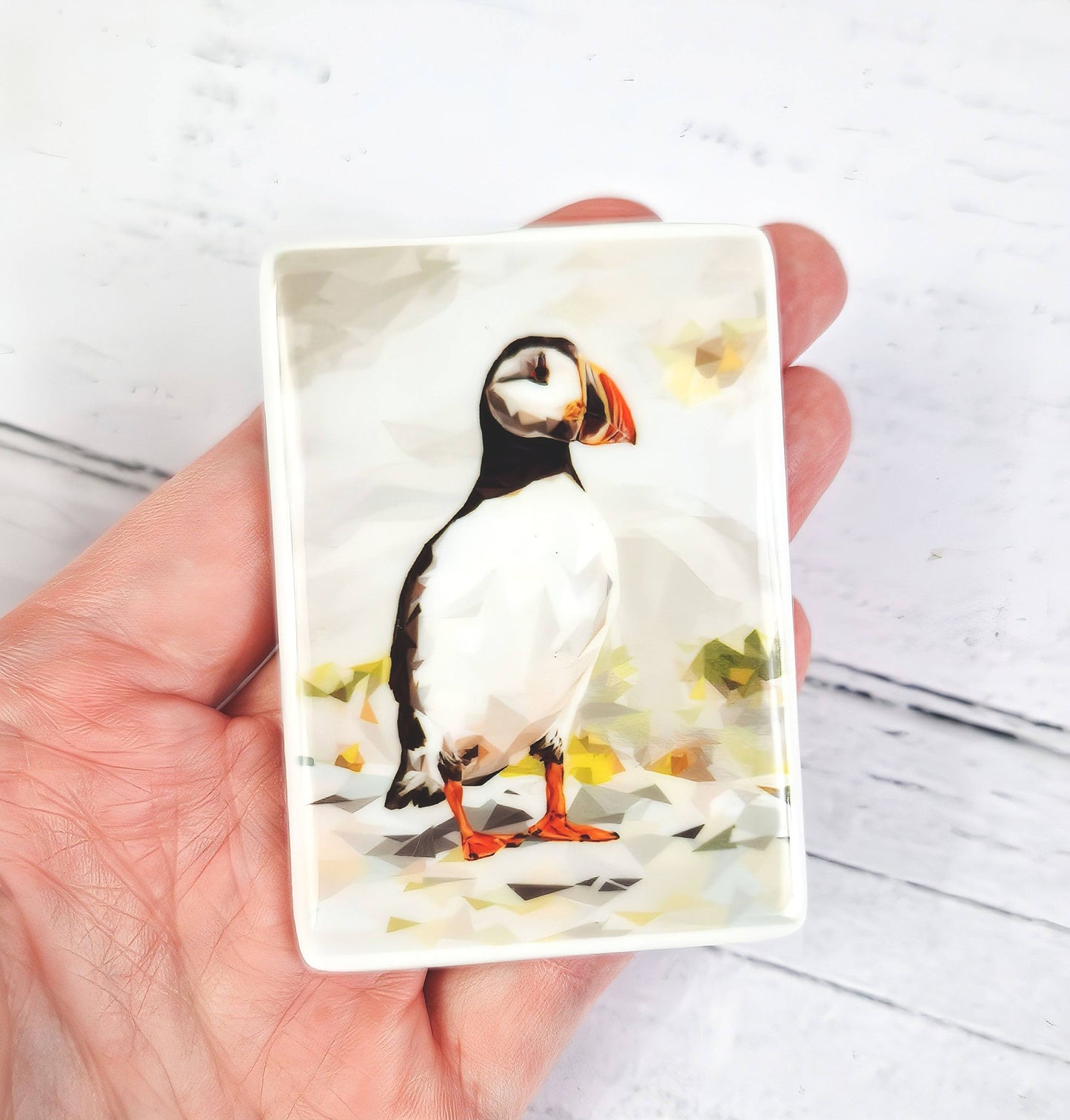 Atlantic puffin bird illustration | Ceramic fridge magnet | Coastal birds
