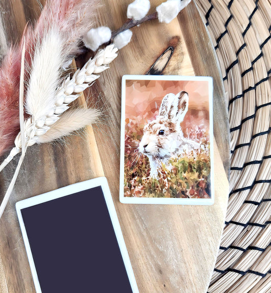 Mountain hare illustration | Ceramic fridge magnet | Countryside animals