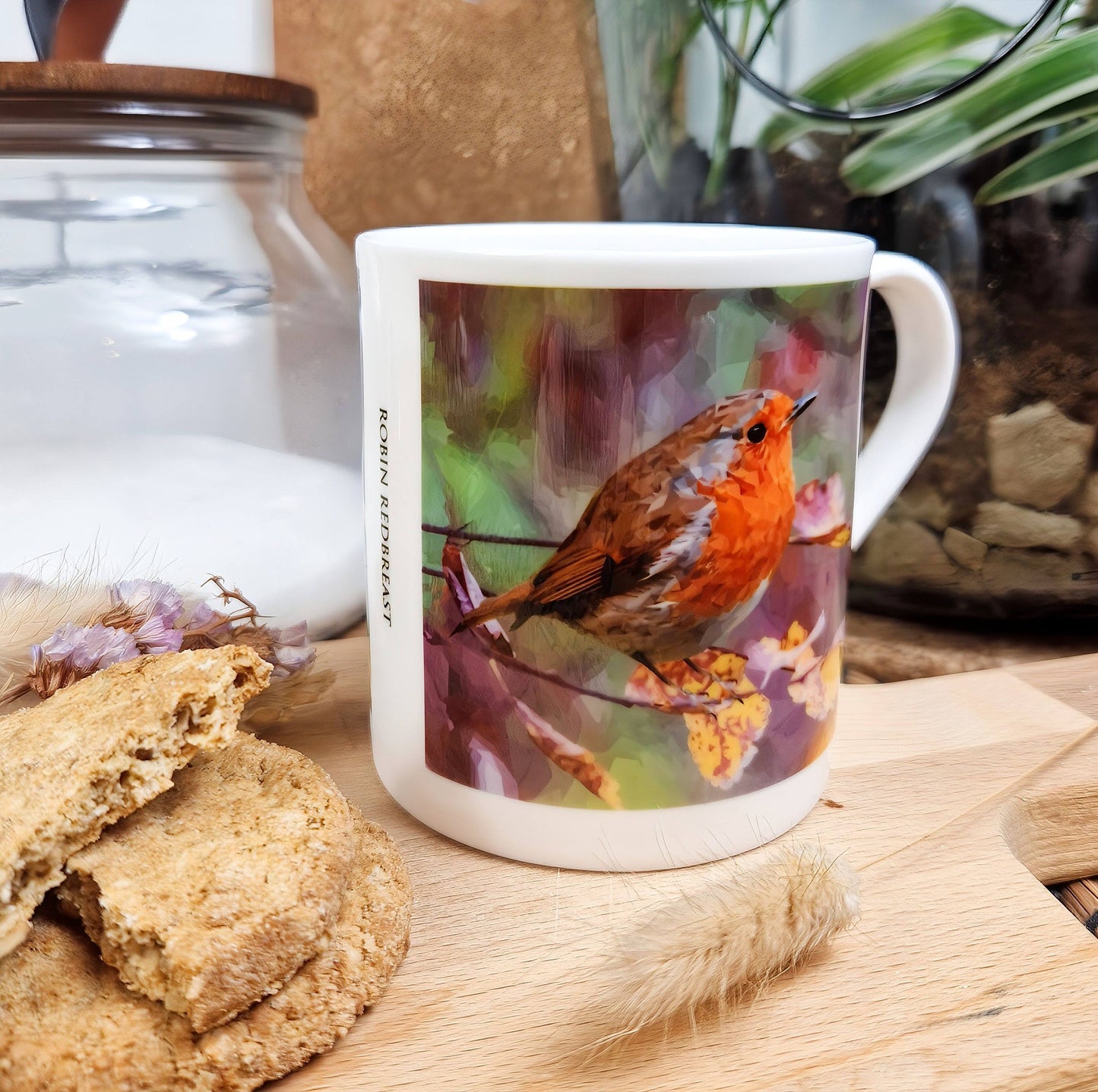 Robin redbreast bird illustration | Bone China mug *NEW