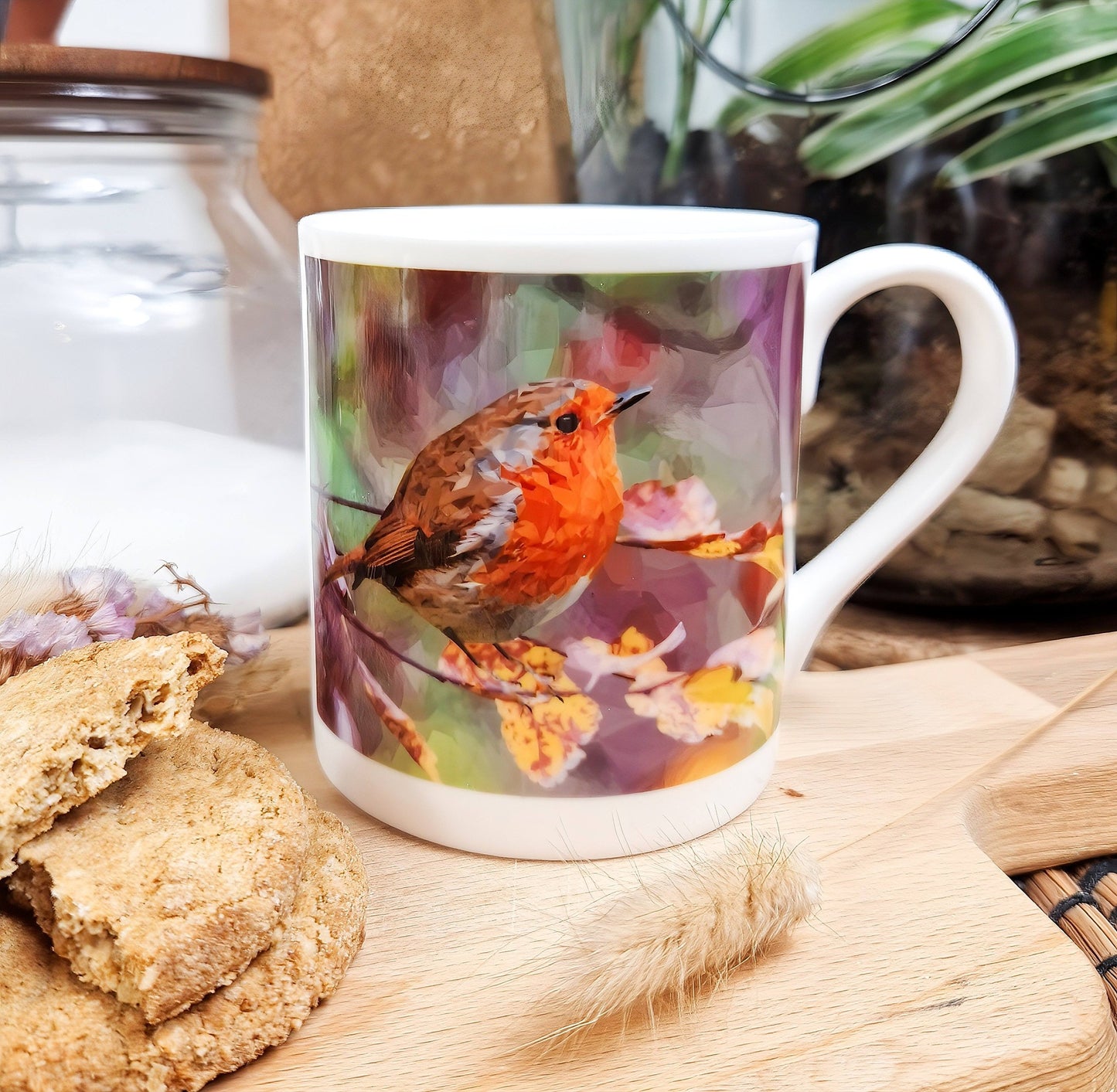 Robin redbreast bird illustration | Bone China mug *NEW