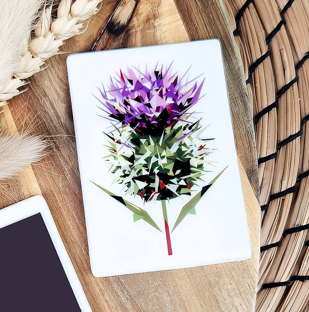 Spear thistle illustration | Ceramic fridge magnet | Scottish gifts