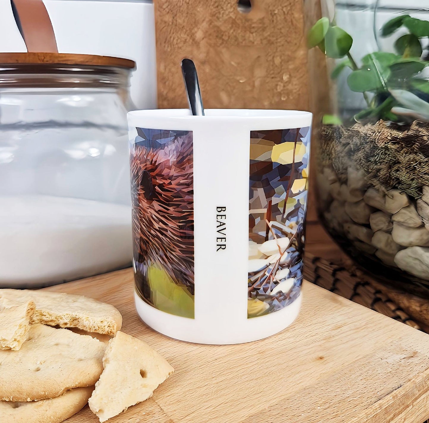 Beaver illustration | Bone China mug | British wildlife