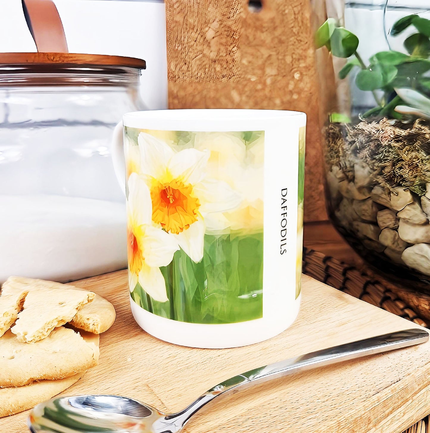 Daffodil flowers illustration | Bone China mug | British flowers