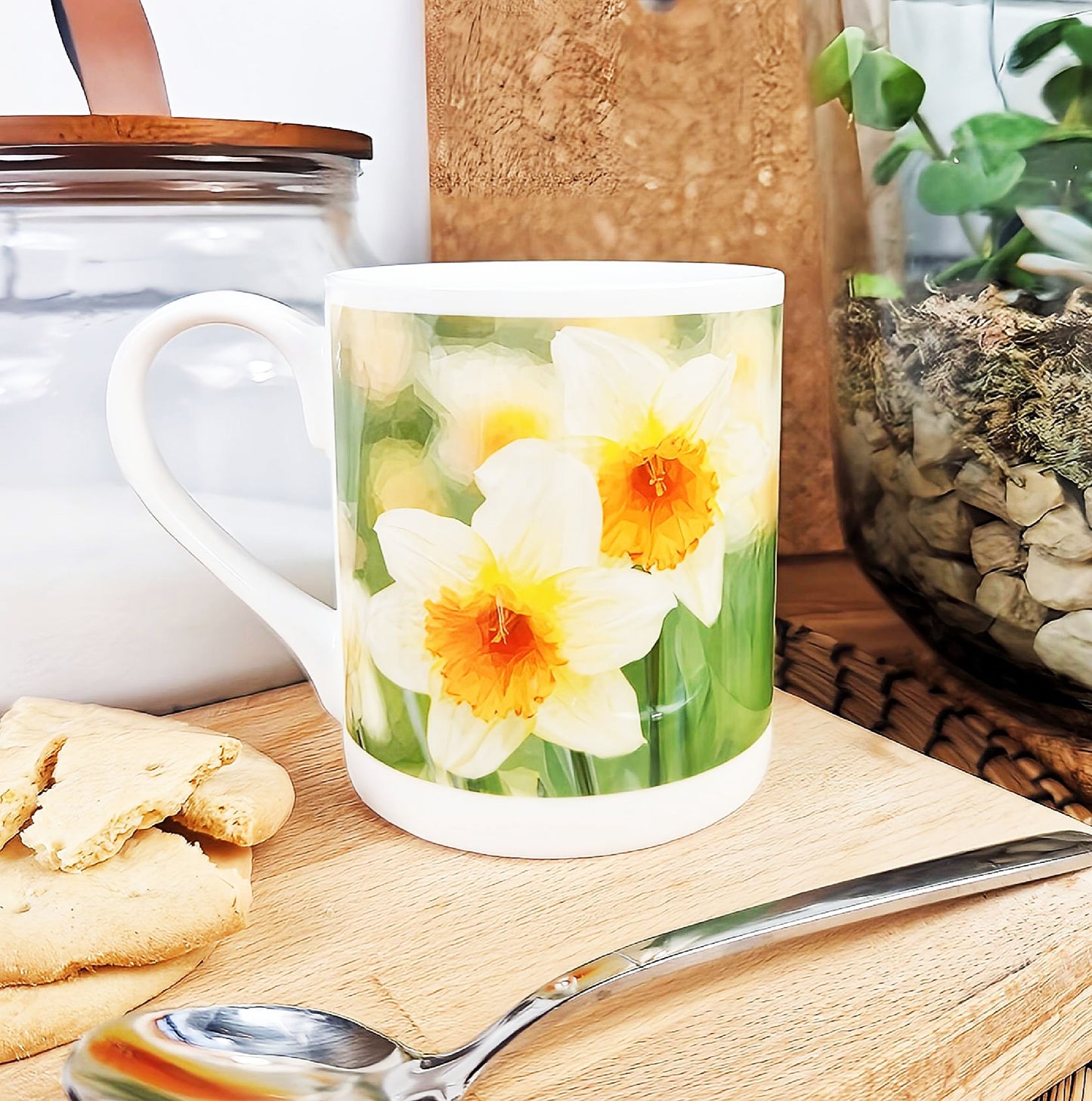 Daffodil flowers illustration | Bone China mug | British flowers
