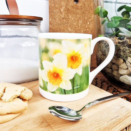 Daffodil flowers illustration | Bone China mug | British flowers