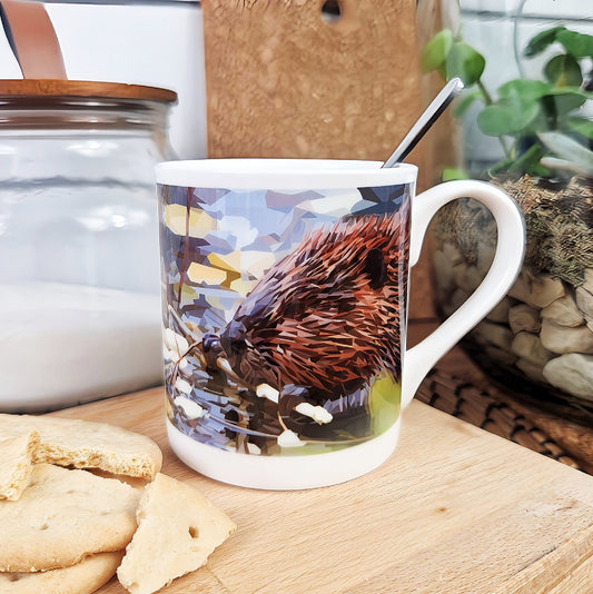 Beaver illustration | Bone China mug | British wildlife