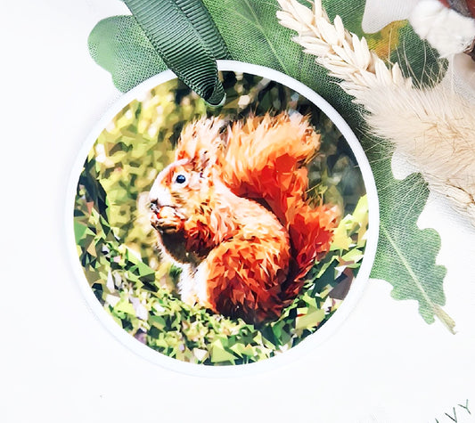 RED SQUIRREL illustration | Hanging ceramic decoration *NEW
