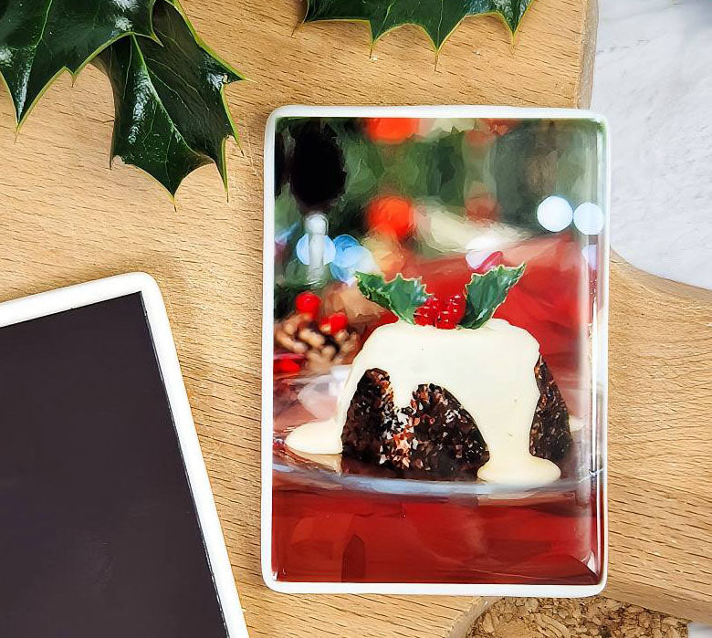CHRISTMAS PUDDING ceramic magnet