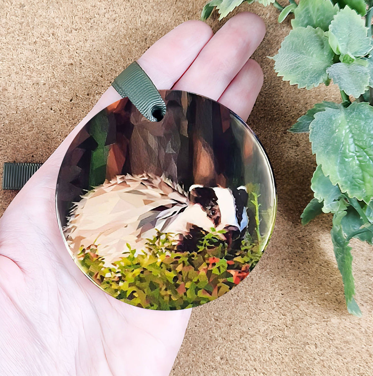 Badger illustration | Hanging ceramic decoration | British wildlife