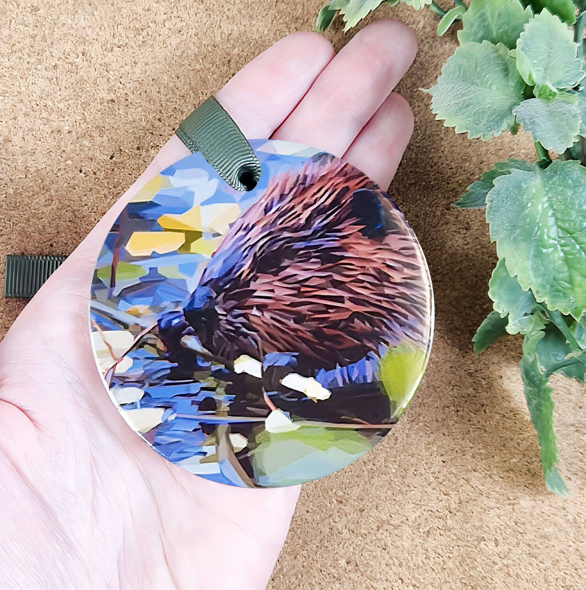 Beaver illustration | Hanging ceramic decoration | Scottish wildlife