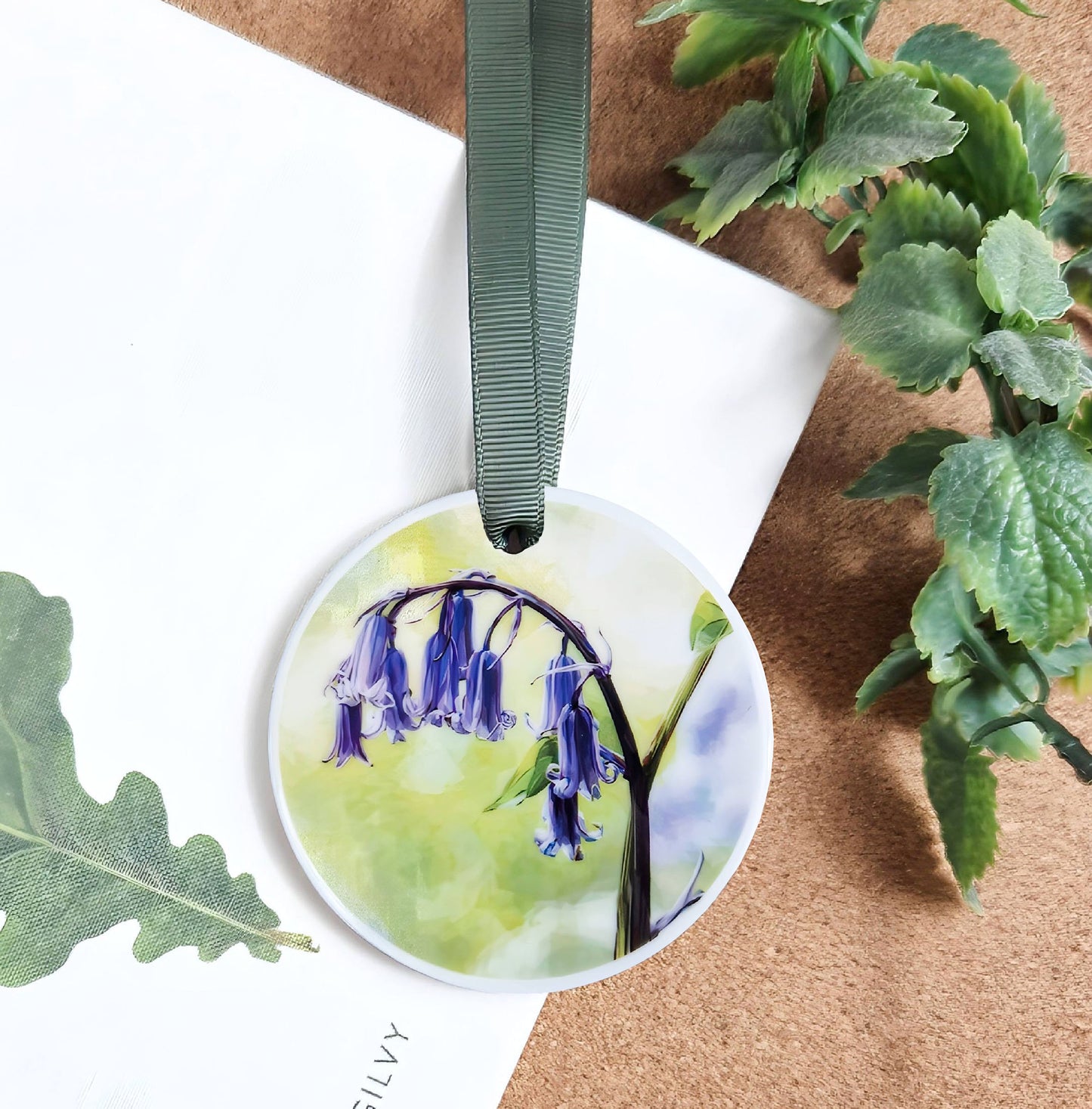 Bluebell flower illustration | Hanging ceramic decoration | Woodland flowers