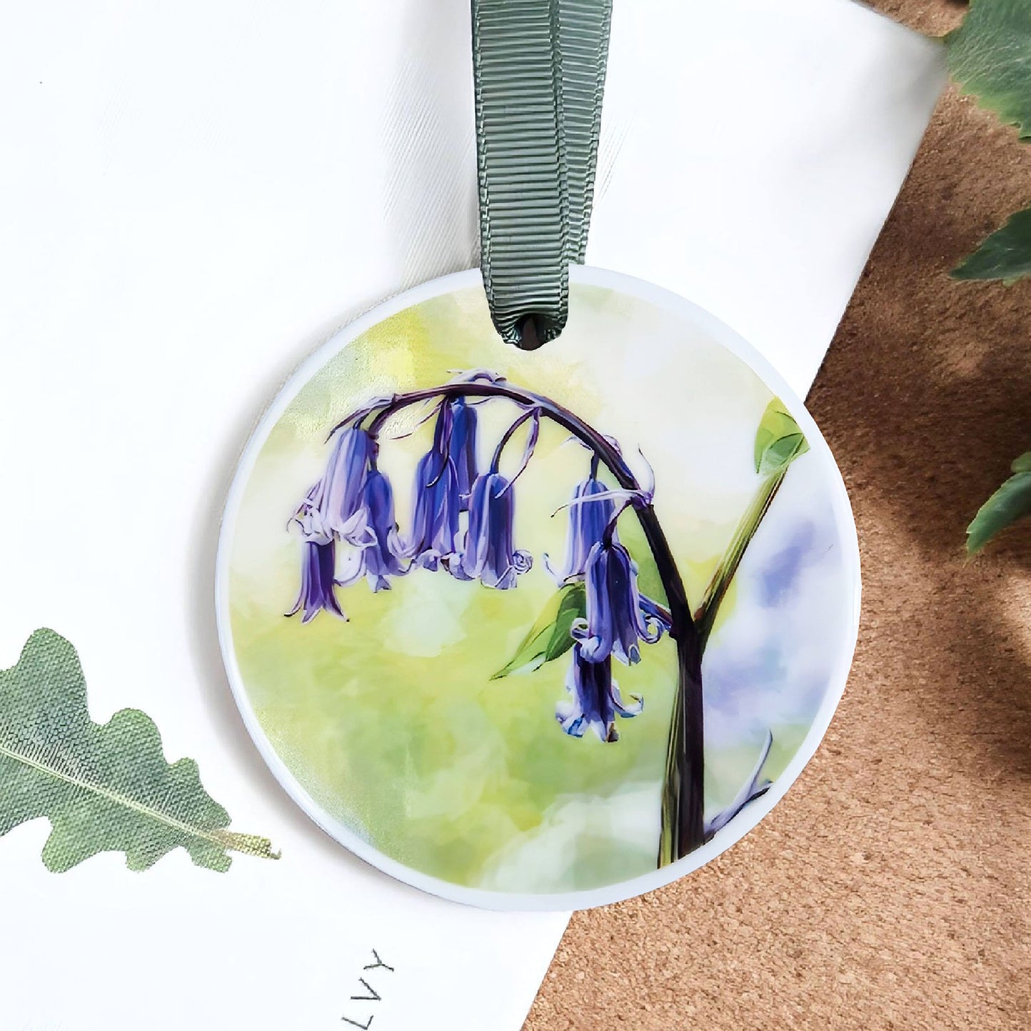Bluebell flower illustration | Hanging ceramic decoration | Woodland flowers